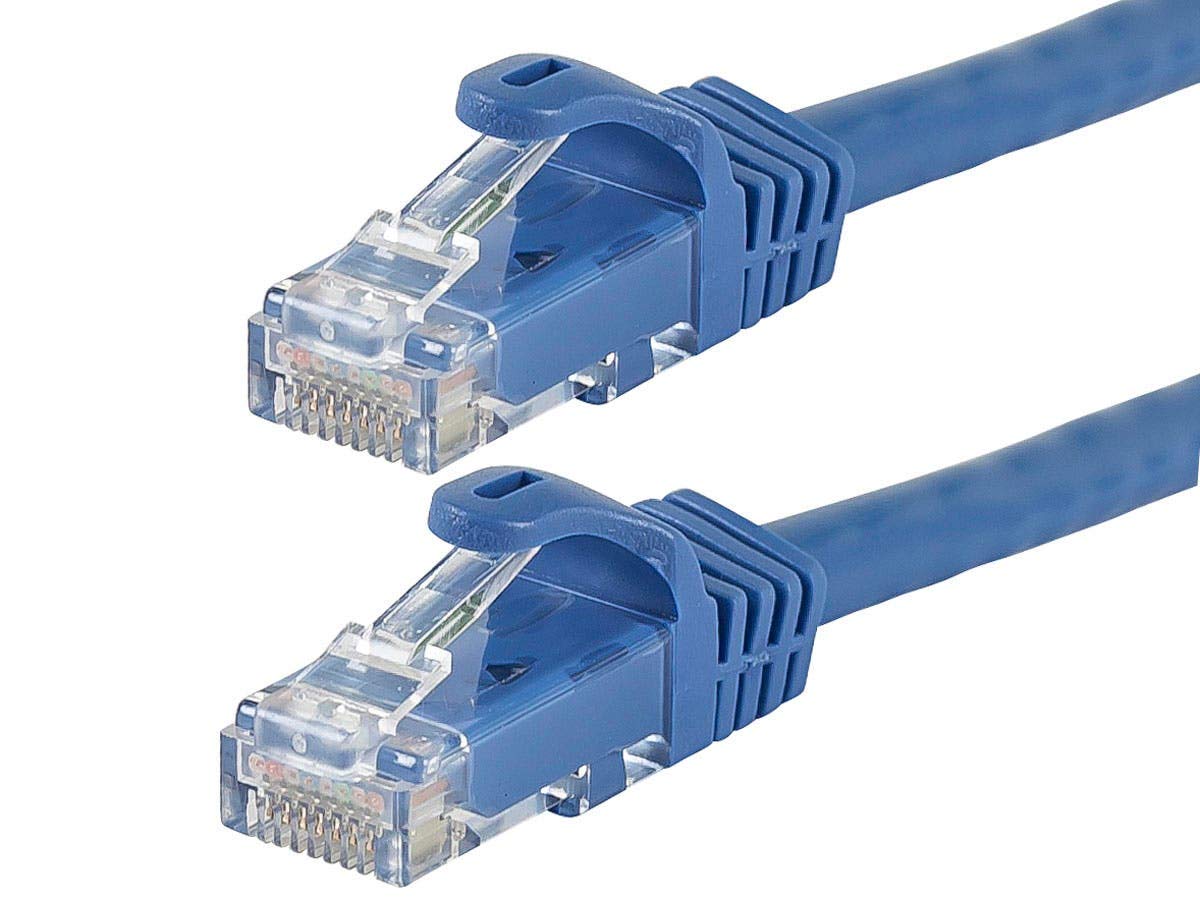 Flexboot Series Cat5E 24Awg Utp Ethernet Network Patch Cable, 7Ft Blue