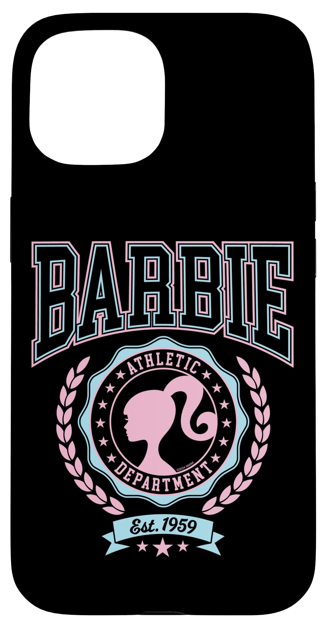 Iphone 15 Barbie   Varsity Athletic Department Silhouette Logo Case