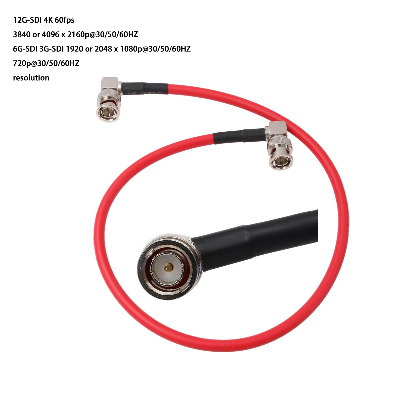Hangton 12G 3G Hd Sdi Raw 4K 60Fps Video Cable Right Angle Bnc Canare Lv 61S 75 Ohm Coaxial Shielded For Sony Fs7 Fx9 Fx6 Alexa