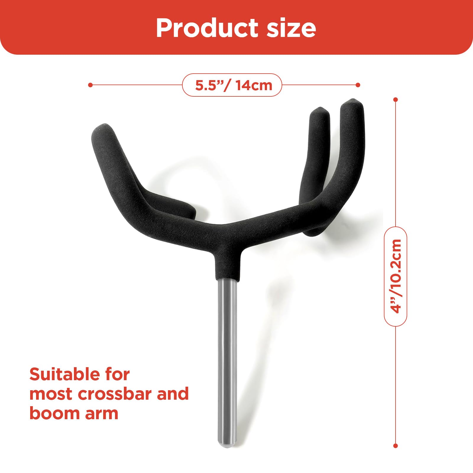 Metal Microphone Boom Pole Support Holder For C-Stands And Mic Stands,Non-Slip Matte Cradle Mount For Mic And Audio Equipment Fi