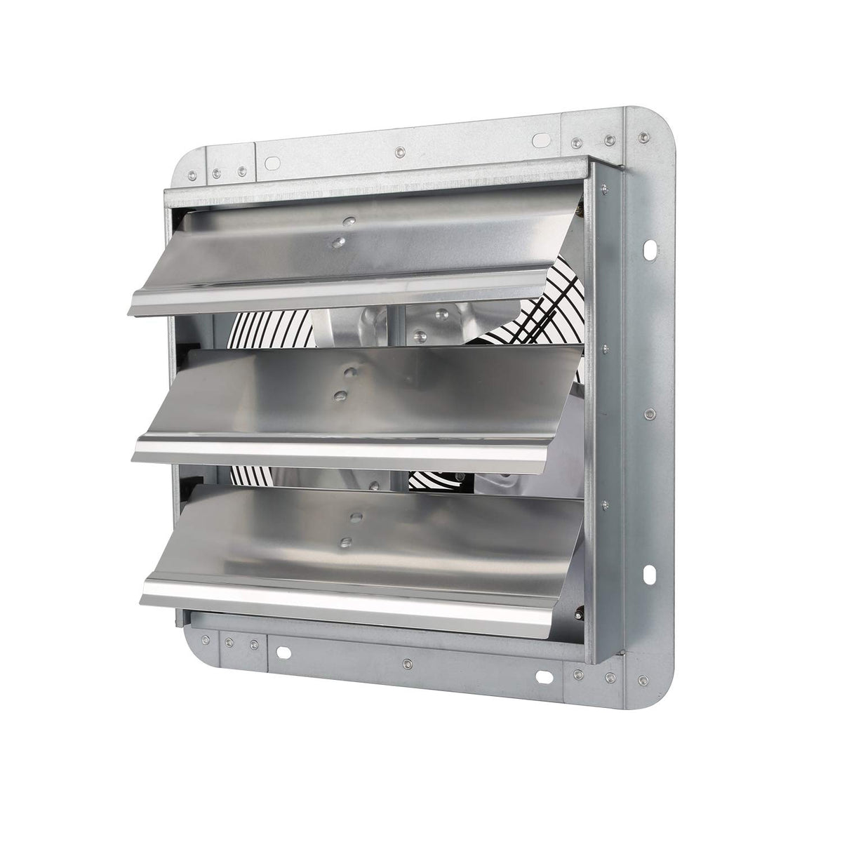 Ipower 10 Inch Shutter Exhaust Fan Aluminum,High Speed 1650Rpm, 820Cfm, 1 Pack, Silver