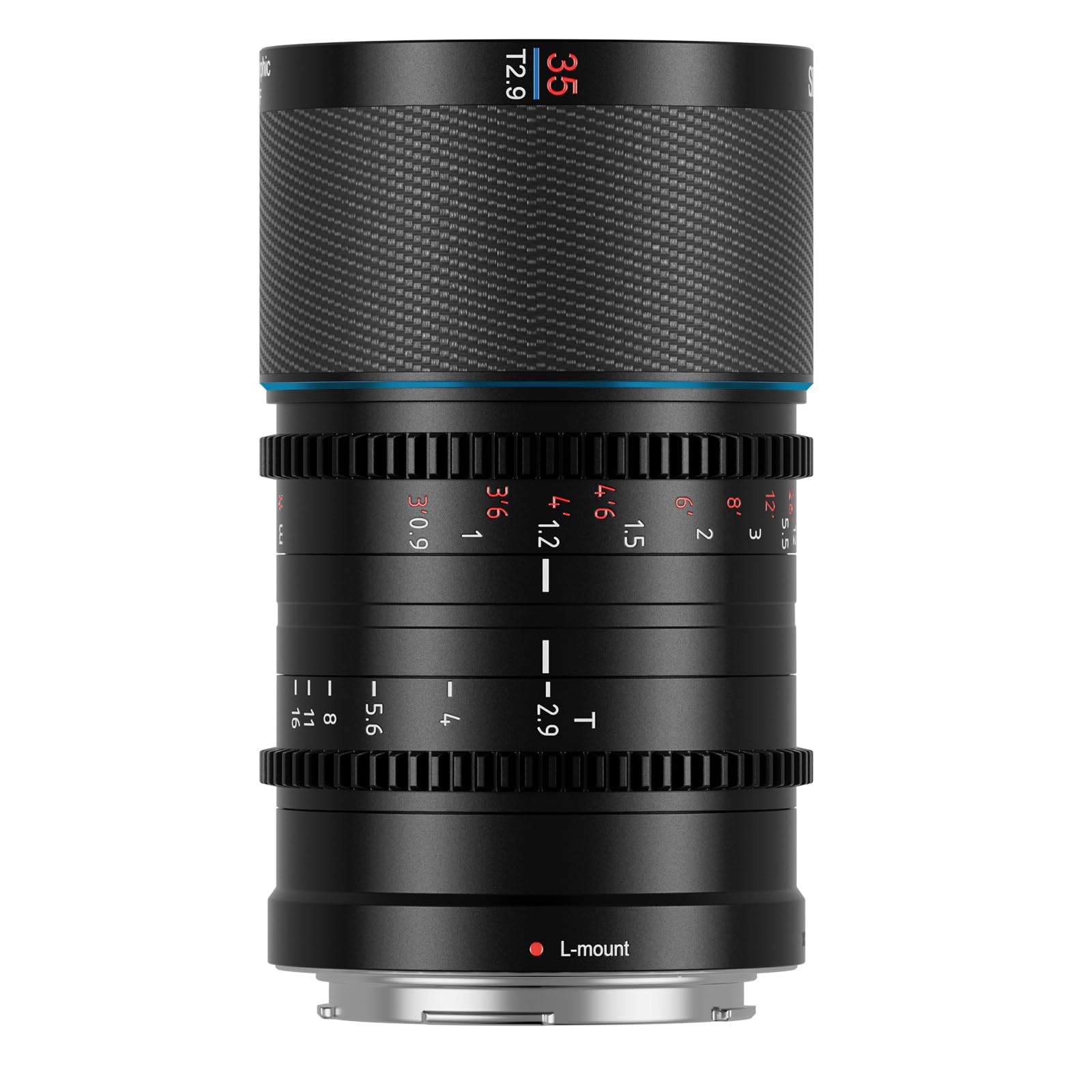 Sirui Saturn 35Mm T2.9 1.6X Full Frame Carbon Fiber Anamorphic Lens, Cine Lens For L Mount Cameras, 418G (Blue Flare)
