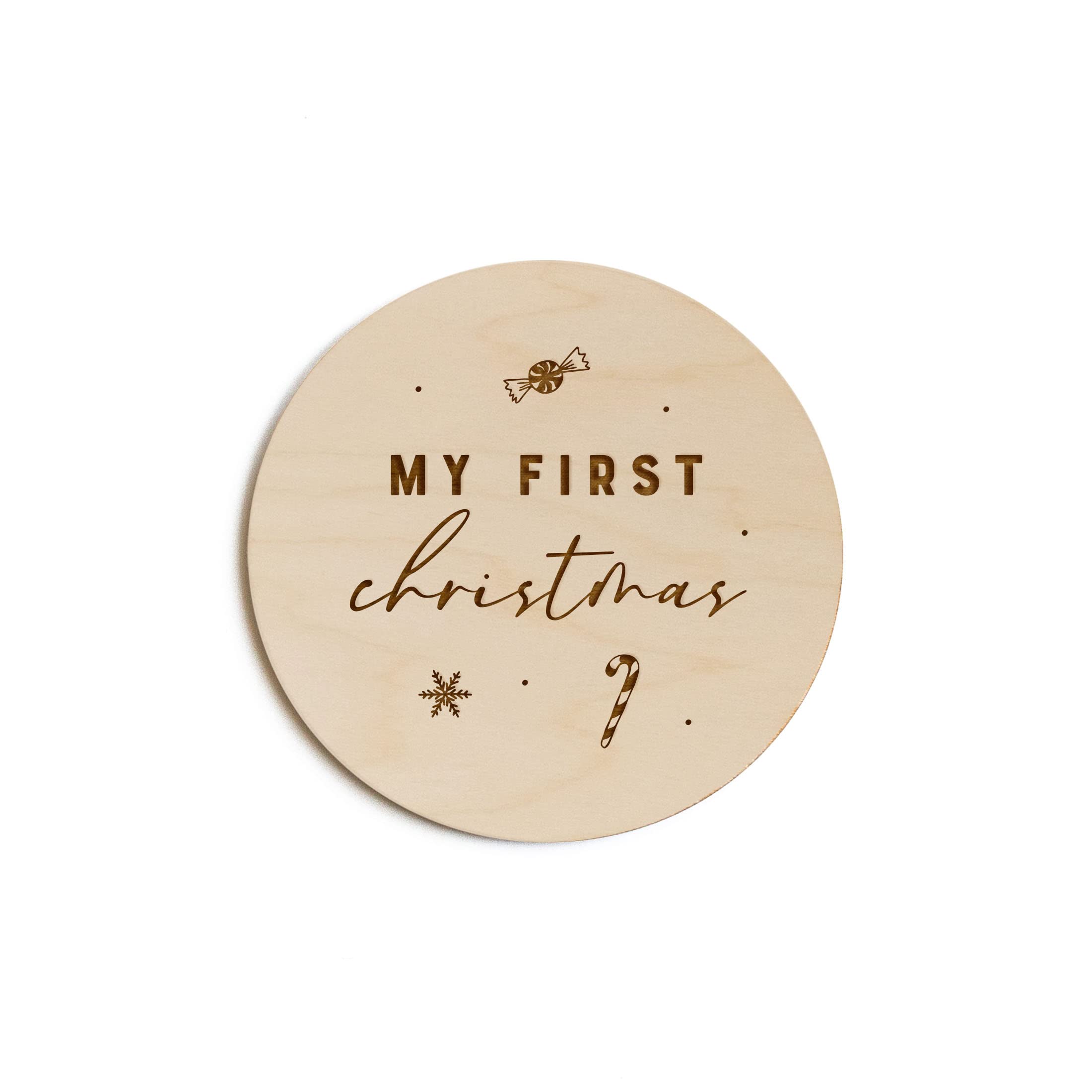 The Cotton & Canvas Co. My First Christmas Wooden Milestone Card, Baby'S First Year, Baby'S First Holiday, Baby Shower, Newborn,