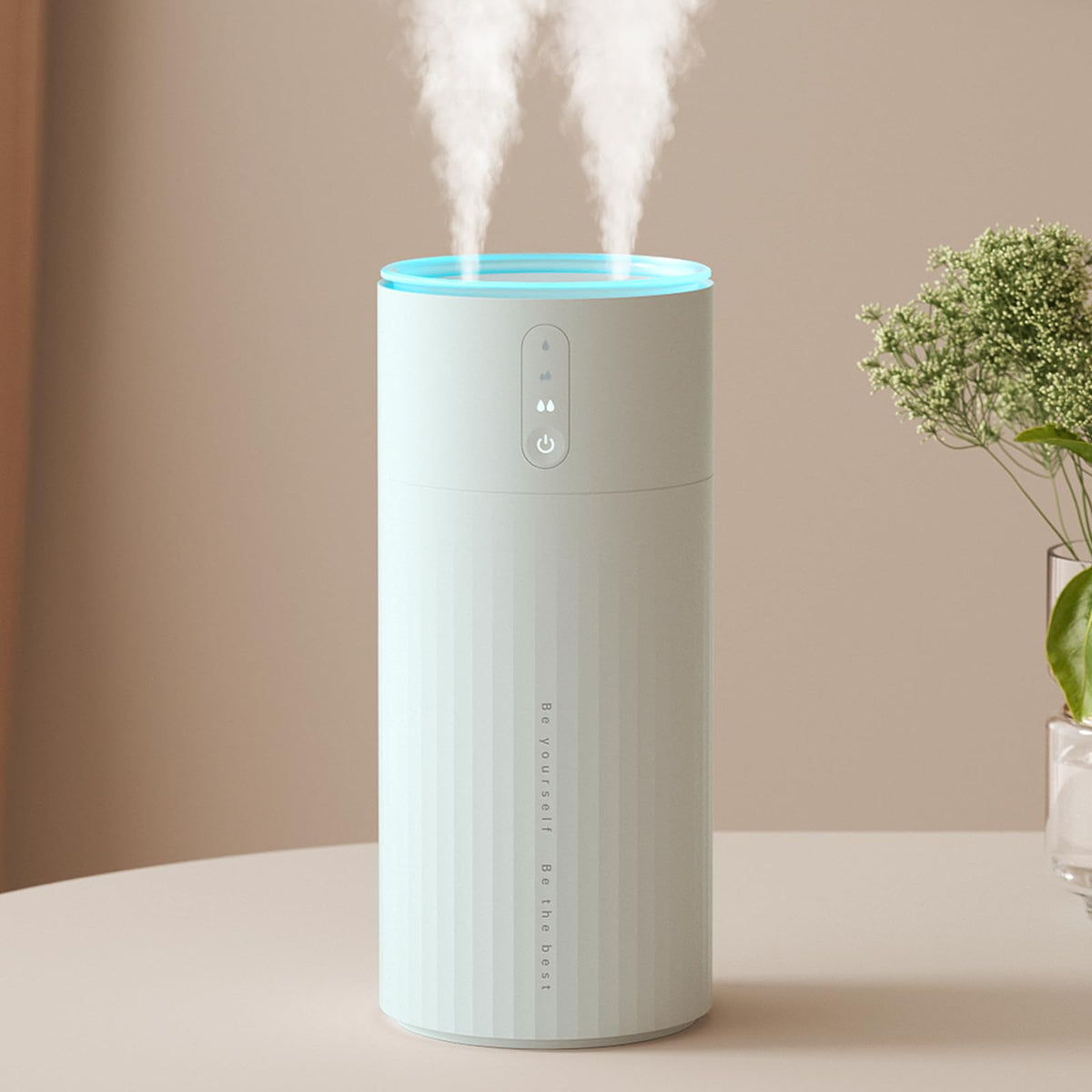 Jisulife Humidifiers For Bedroom, Dual Mist Ports 3 Speeds Small Humidifier, Rechargeable Desk Portable 8000Mah With Light, Auto