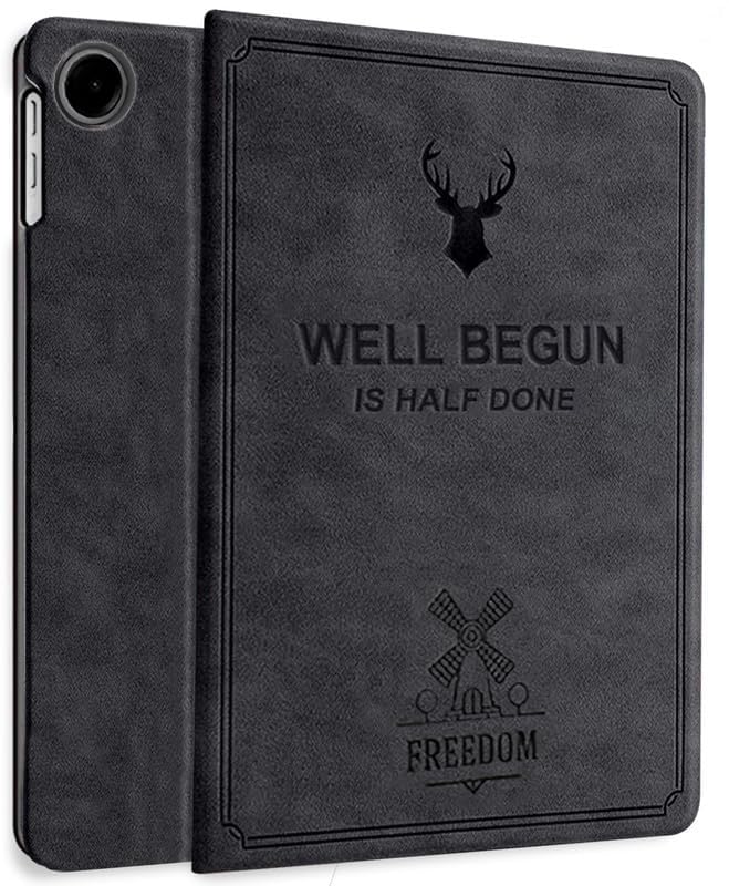 Proelite Cover For Samsung Galaxy Tab A9 Plus 11 Inch Cover Case, Deer Flip Case Cover For Samsung Galaxy Tab A9+ 11 Inch, Black
