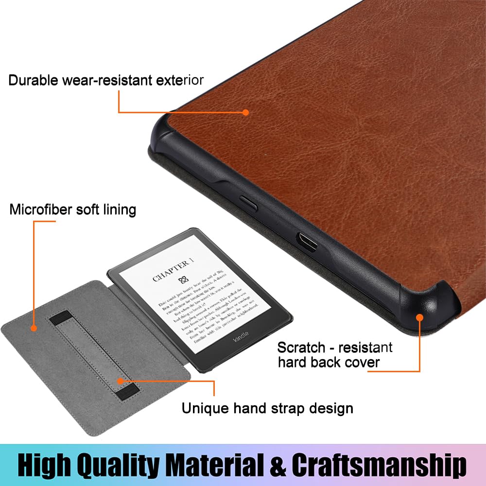 Scsvpn Case For Kindle Paperwhite 11Th Generation 2021 And Kindle Paperwhite Signature Edition With Hand Strap, Auto Sleep/Wake