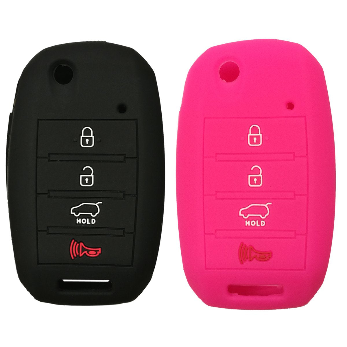 2Pcs Coolbestda Flip Key Fob Cover Skin Remote Case Keyless Entry Jacket Shell For Kia Sorento Sportage Rio Soul Forte Optima Ca