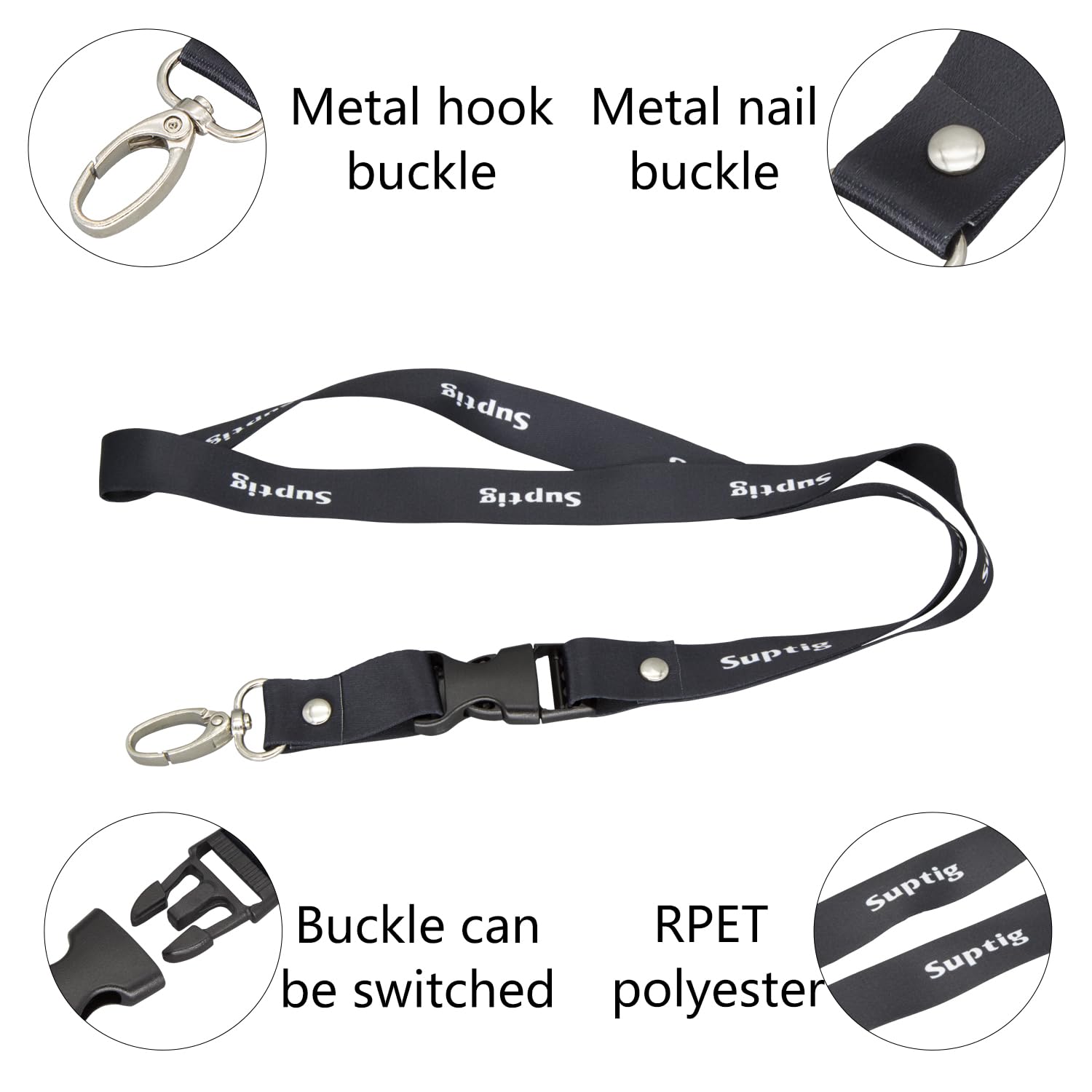 Suptig Neck Lanyard For Gopro Hero 13 Hero 12 Hero 11 Hero 10 Hero 9 Hero 8 Hero 7 Hero 6 5 4 Hero Session Gopro Max Gopro Fusio