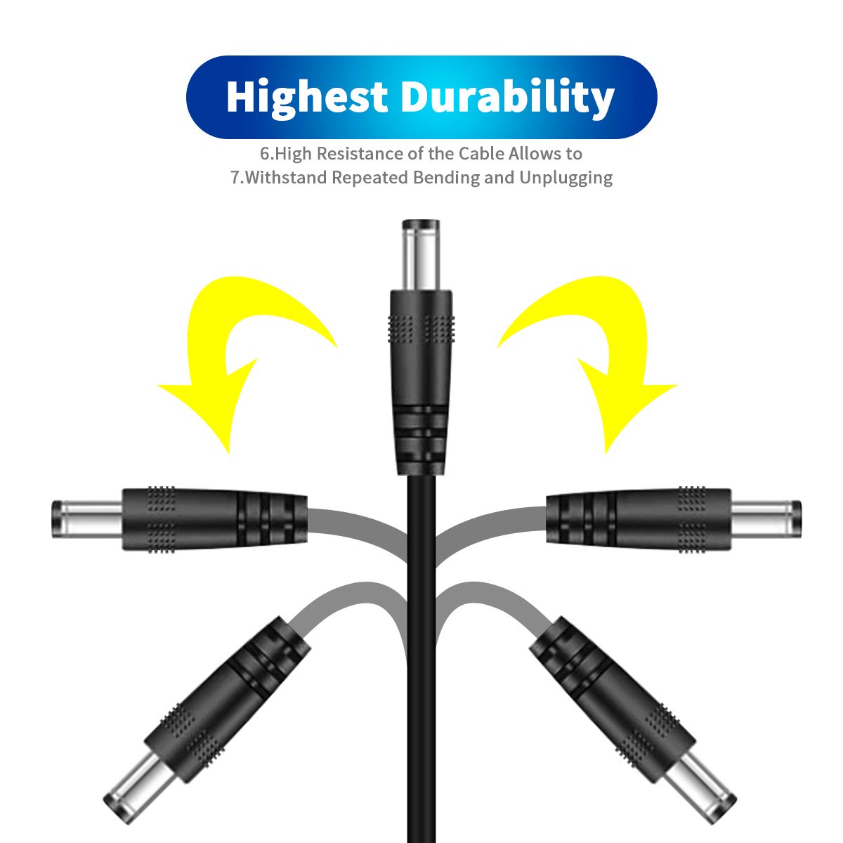 Power Extension Cable 33Ft,Dc 12V Plug Power Adapter Extension Cable For Cctv Security Camera,Ip Camera (1 Pack)