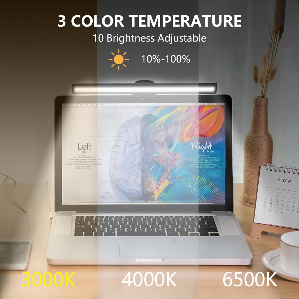 Vigind Computer Monitor Light,Screen Light Bar Usb Powered Monitor Clamp Lamp,Eye Protect Clip On Monitor Lamps,Adjustable Brigh