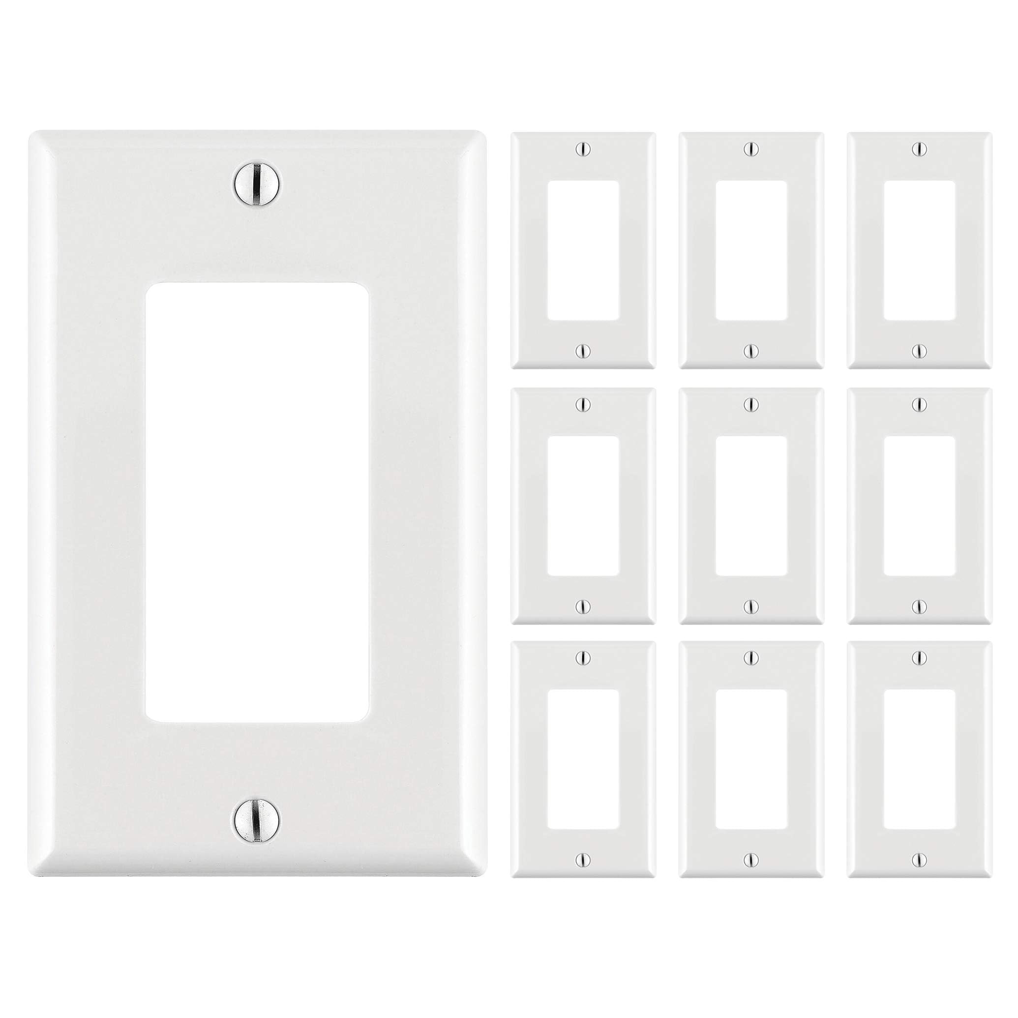Flexible Adapter Insert for Decorator Wall Plate with Flexible Opening Cables Pass Through Single 1 Gang Wall Plate - White (10 Pack)