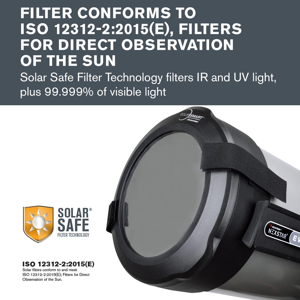Celestron - Eclipsmart Safe Solar Eclipse Telescope Filter - Meets Iso 12312-2:2015(E) Standards - Works With 6    Schmidt-Casse