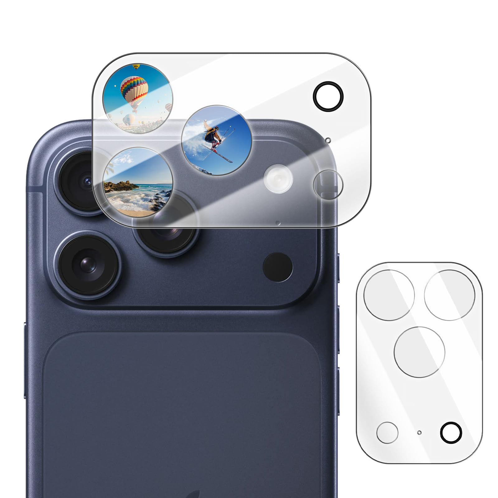 AIYEEN Camera Lens Protector (2 Pack) Compatible with iPhone 17 Pro 6.3 Camera Lens Cover Protection, 9H Tempered Glass, HD Clea