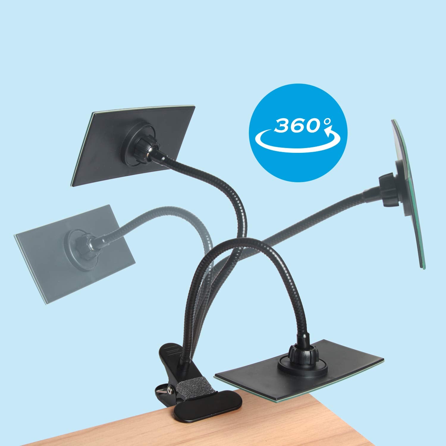 CQNET Clip On Convex Mirror for Office Safety, 6.7"x2.9", Adjustable, Unframed Metal Design