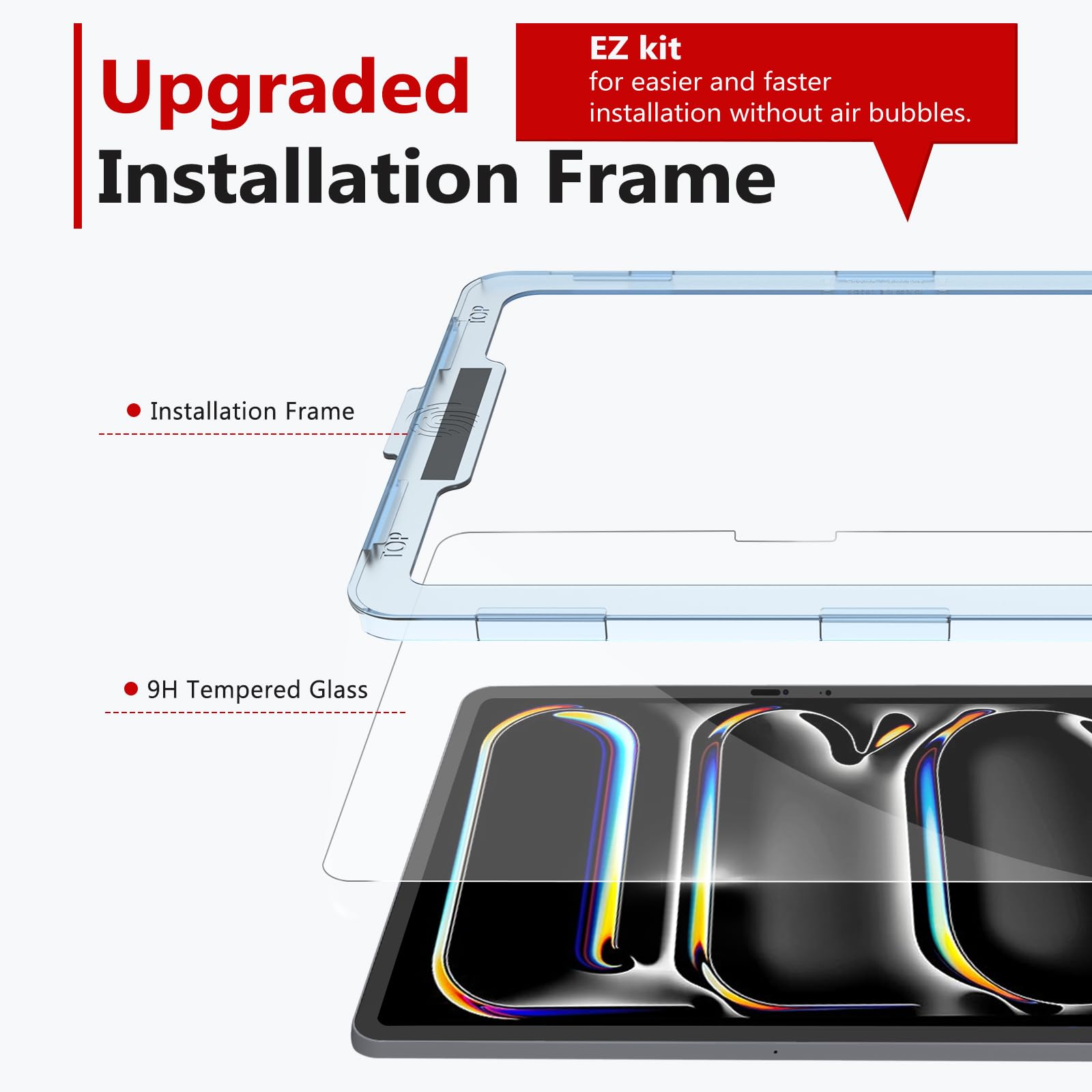 Bersem Screen Protector Compatible With Ipad Pro 13 Inch 2024 (M4), Tempered Glass, Ultra Clear, Anti Scratch, Case Friendly, Ez