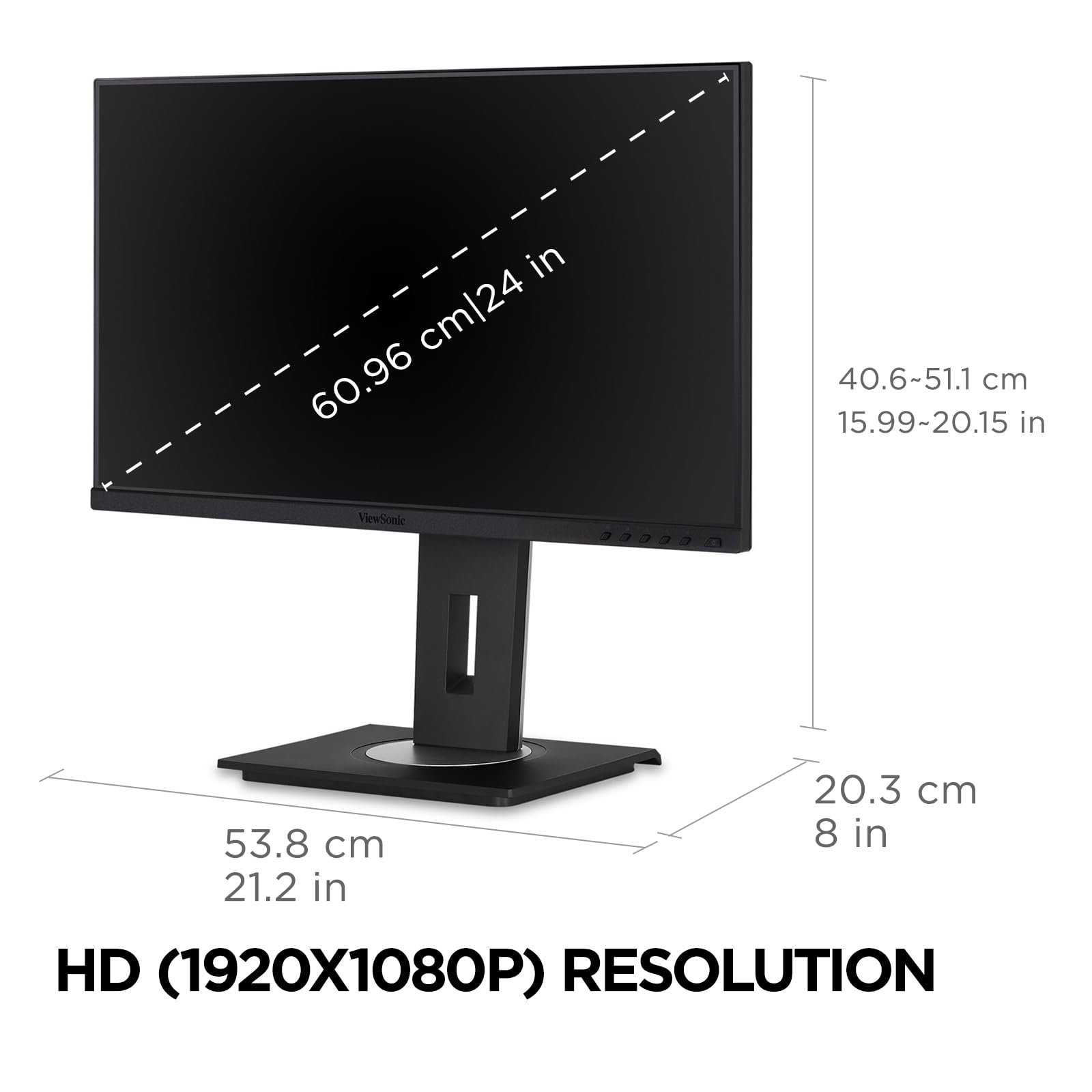 Viewsonic Vg275 27 Inch Ips 1080P Monitor Designed For Surface With Advanced Ergonomics, 60W Usb C, Hdmi And Displayport