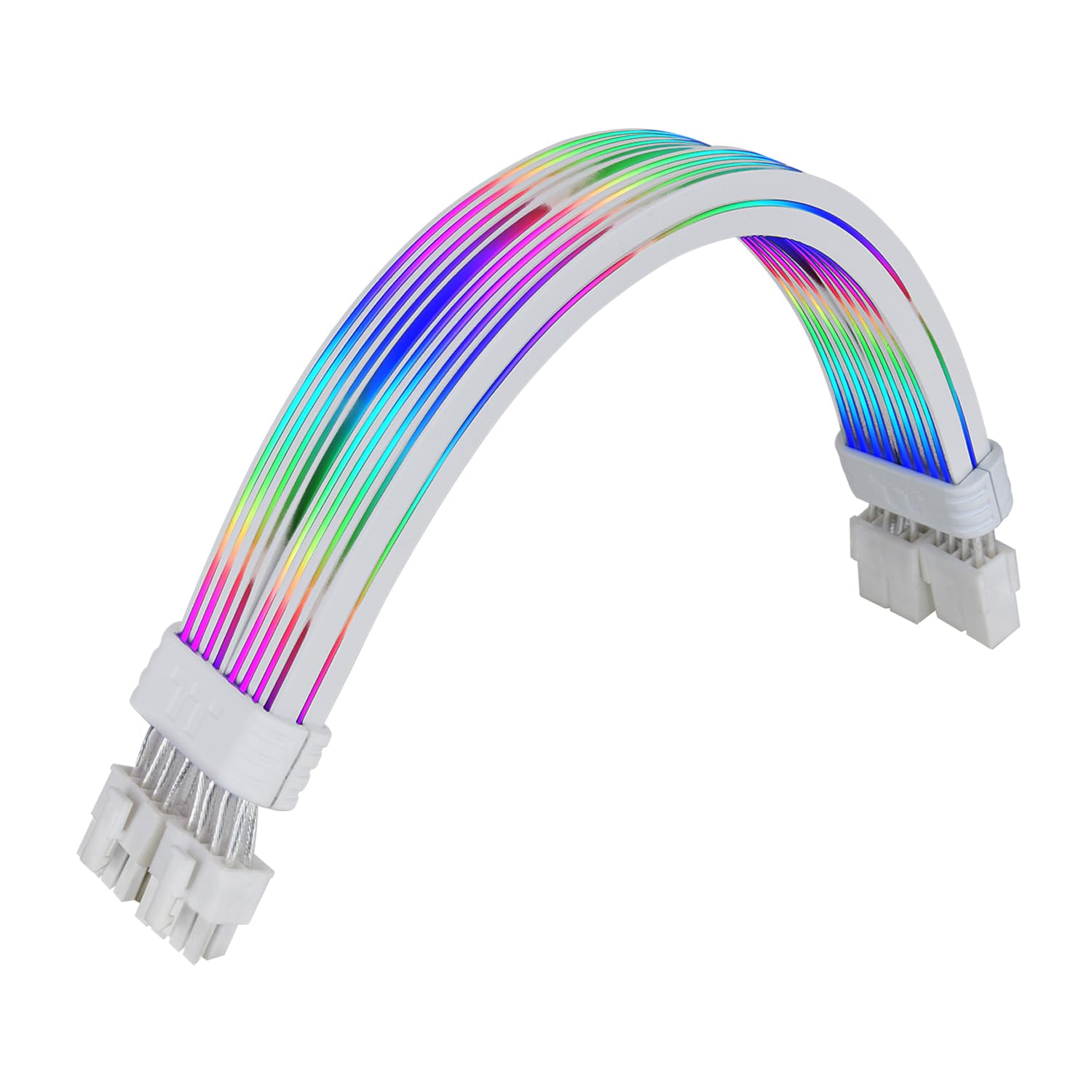 Thermaltake Tt Mod ARGB 8-Pin Cable; Illuminated Cable Extension; 345mm Length; 5V 3-Pin ARGB; 2x8-Pin Connectors; 16AWG; White;