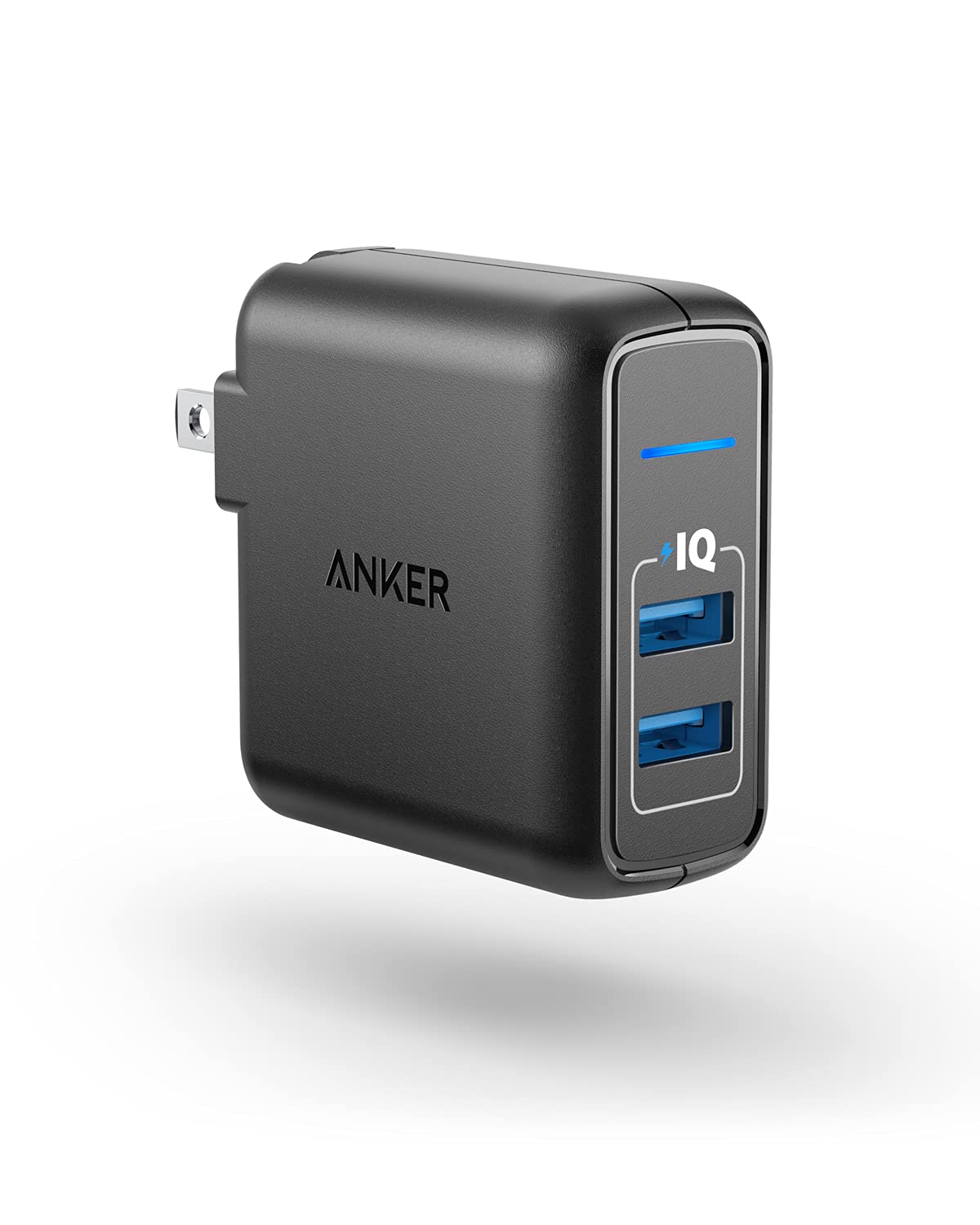 Usb Charger, Anker Elite Dual Port 24W Wall Charger, Powerport 2 With Poweriq And Foldable Plug, For Iphone 11/Xs/Xs Max/Xr/X/8/
