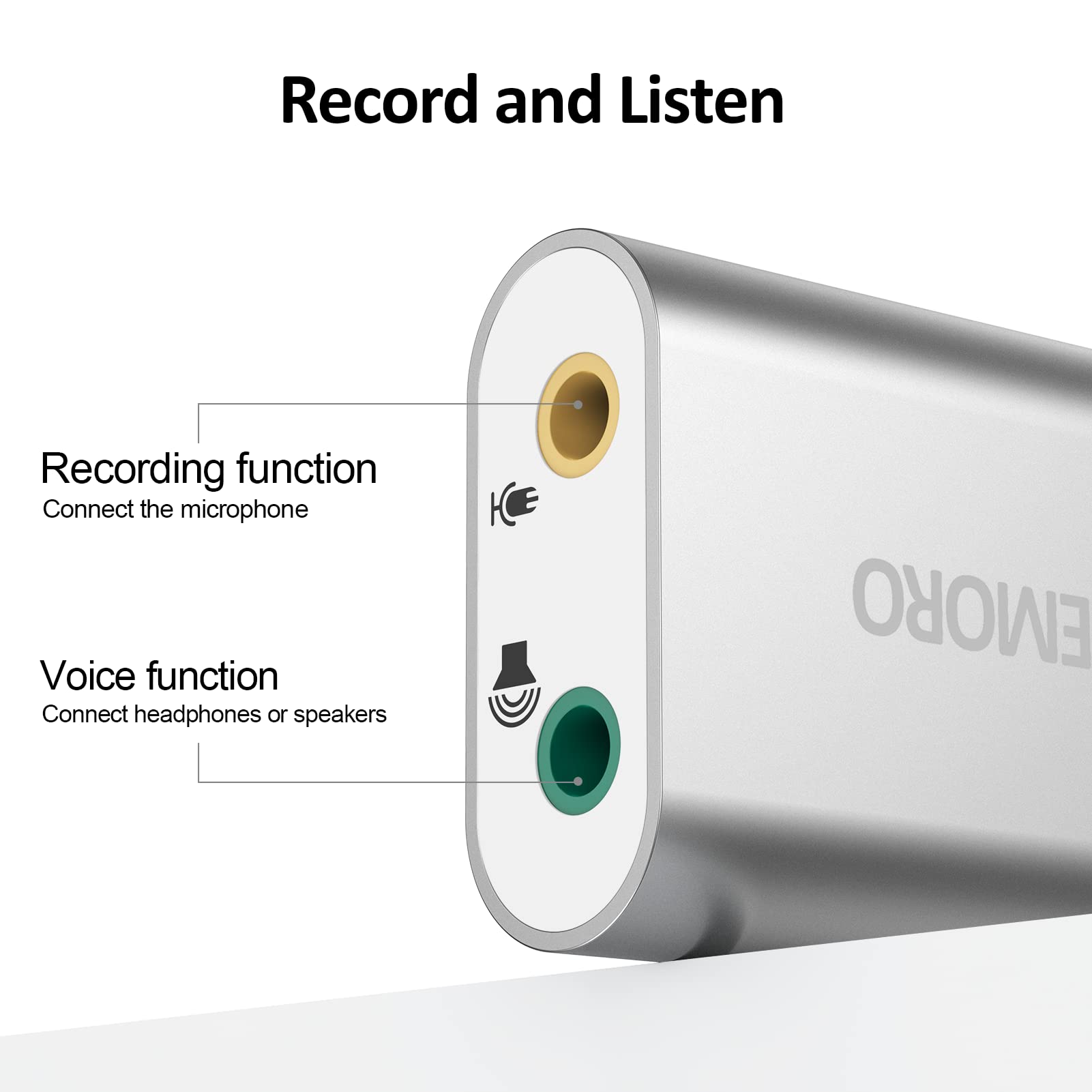 Femoro Usb Sound Card, Usb To Audio Jack Adapter 7.1 Channel External Stereo Sound Card With 3.5Mm Trs Trrs Microphone Headphone For Pc, Laptop, Ps4, Windows, Mac, Linux