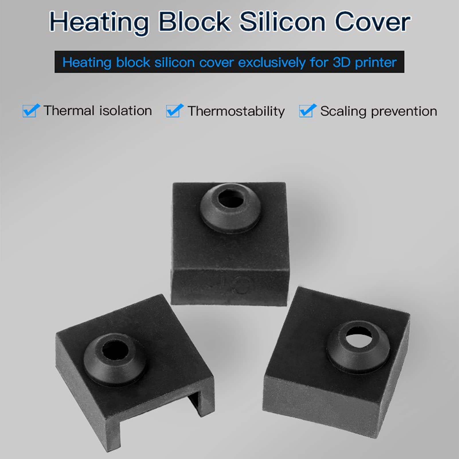 Creality Original 5Pcs Heater Block Silicone Cover With 10Pcs 0.4Mm Nozzles, Silicone Sock For Ender 3/Ender 3 V2/Ender 3 Pro/En