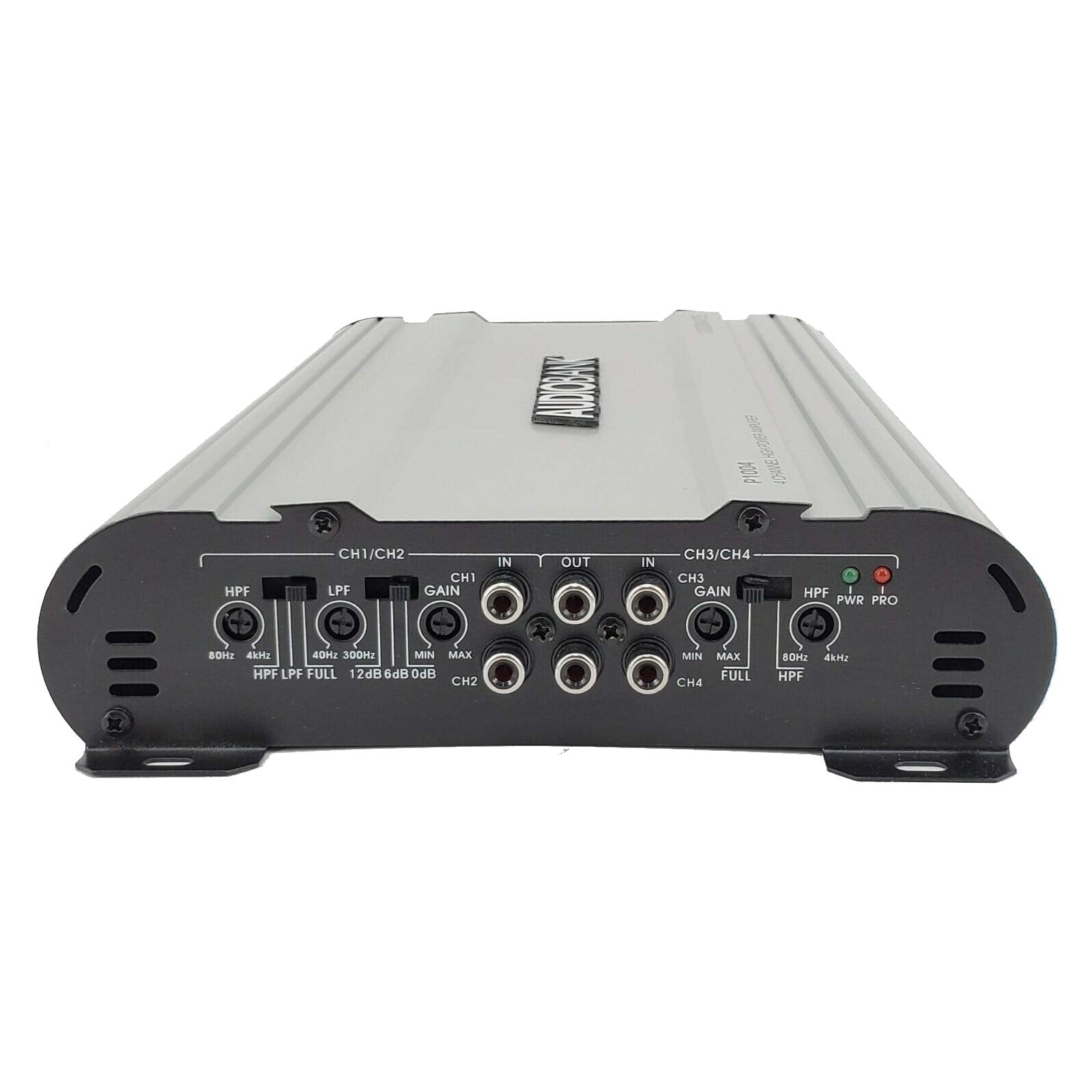 Audiobank 4 Channels 1000 Watts Bridgedable Car Audio Stereo Amplifier P1004 Heavy Duty Aluminum Alloy Heatsink | Class A B Oper