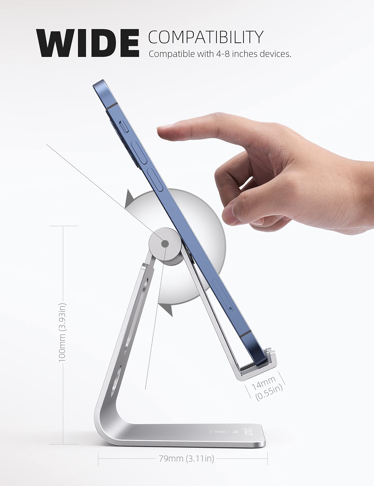 Lamicall Adjustable Cell Phone Stand, Desk Phone Holder, Cradle, Dock, For Iphone 16 15 14 13 12 Mini 11 Pro Xs Max Xr X 8 7 6 P