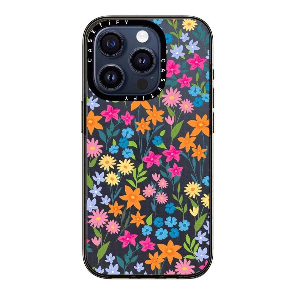 Casetify Compact Case For Iphone 15 Pro [2X Military Grade Drop Tested / 4Ft Drop Protection]   Bright Spring Flowers   Daisy Fl