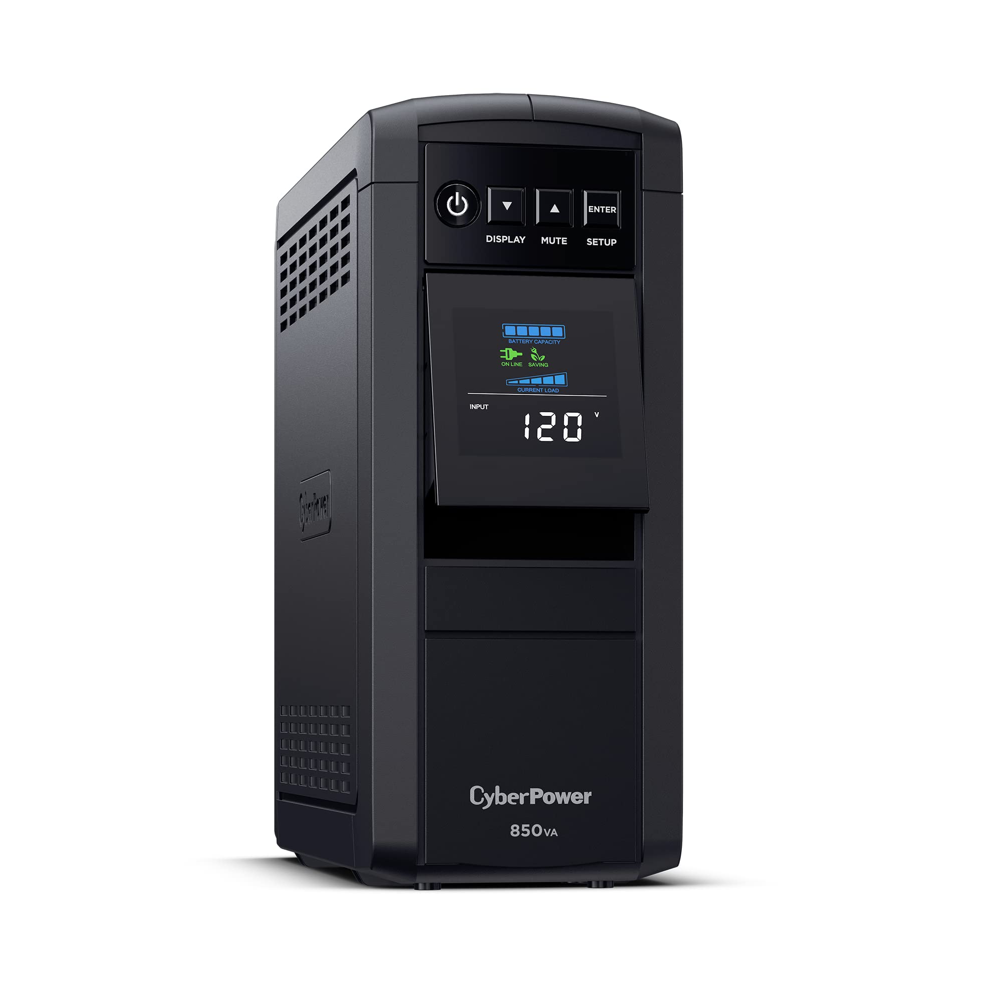 Cyberpower Cp850Pfclcd Pfc Sinewave Ups System, 850Va/510W, 10 Outlets, Avr, Mini Tower