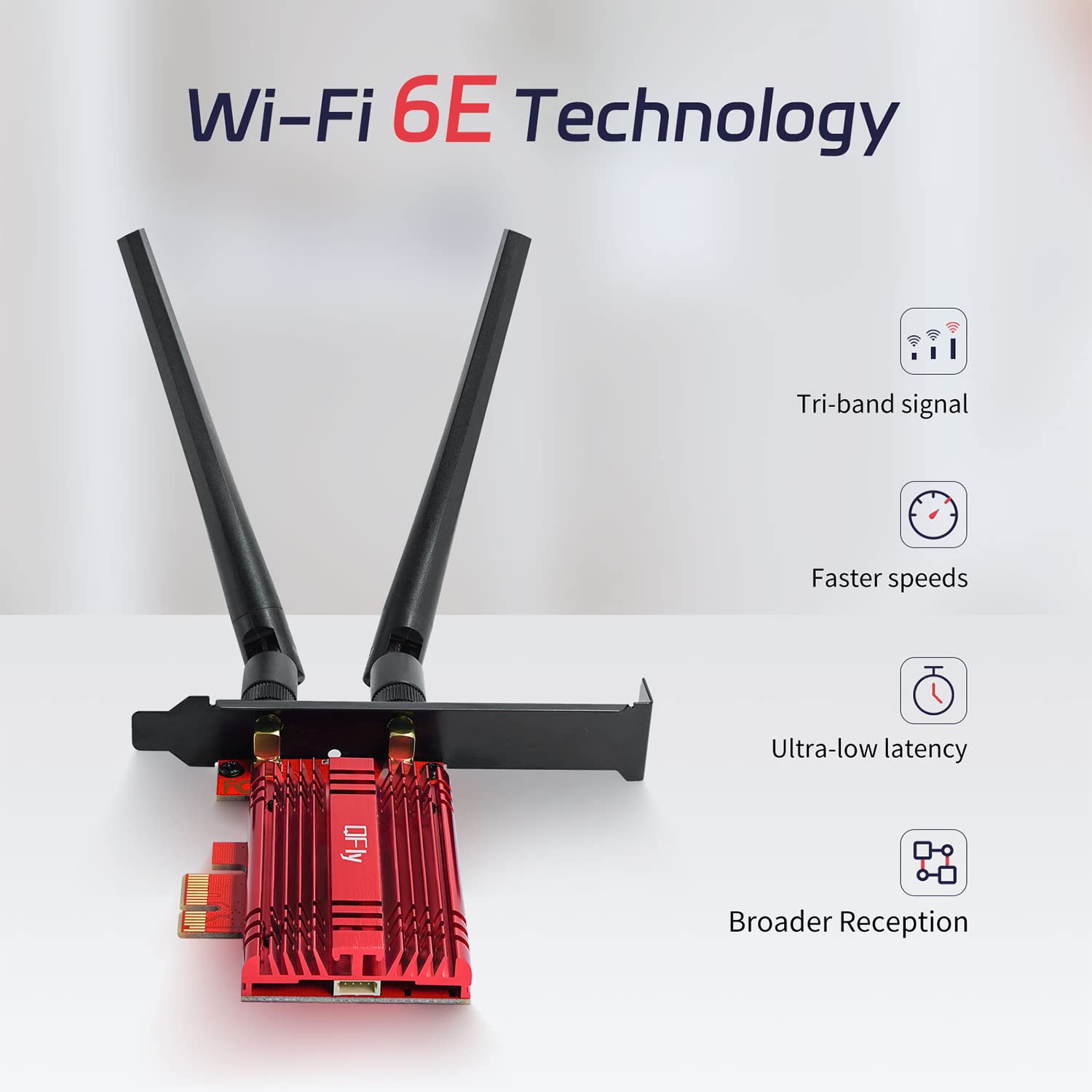 Wifi Card 6E 5400Mbps (6Ghz&5Ghz&2.4Ghz) Pcie Wifi 6E Card, Bluetooth 5.3, Ax210 Module Inside,Pci E Wireless Wifi Network Adapt