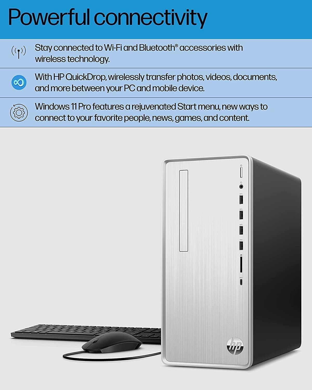 Hp 2023 Pavilion Desktop Pc, Amd Ryzen 7 5700G (8 Cores), 16Gb Ram, 512Gb Ssd, Amd Radeon Graphics, Wi-Fi, Bluetooth, Keyboard A