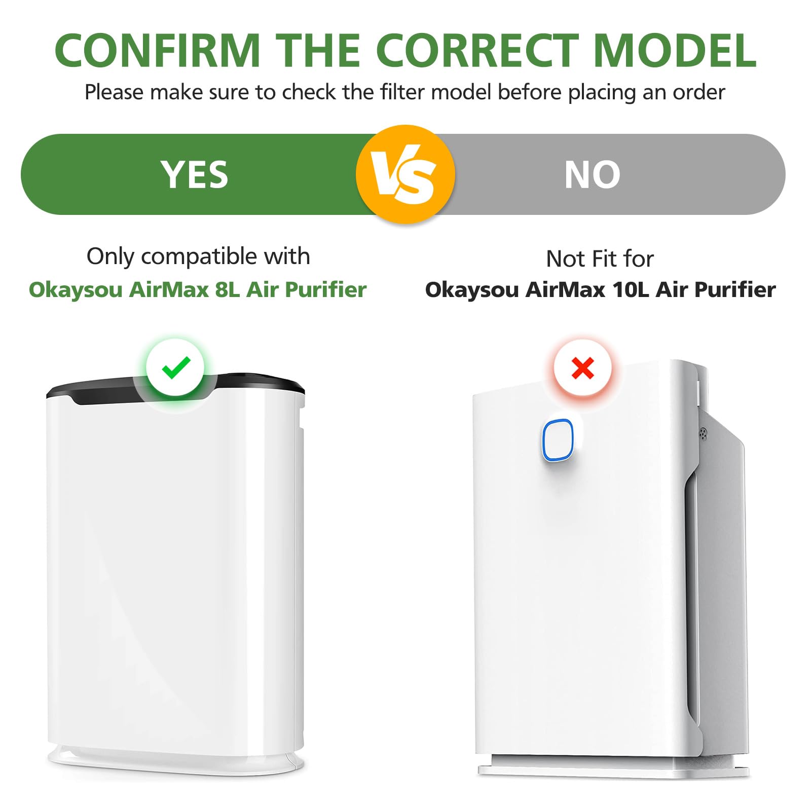 Isinlive True Hepa Replacement Fil Ter Compatible With Okaysou Airmax 8L Air Puri Fier, 3 In 1 H13 True Hepa Fil Tration System