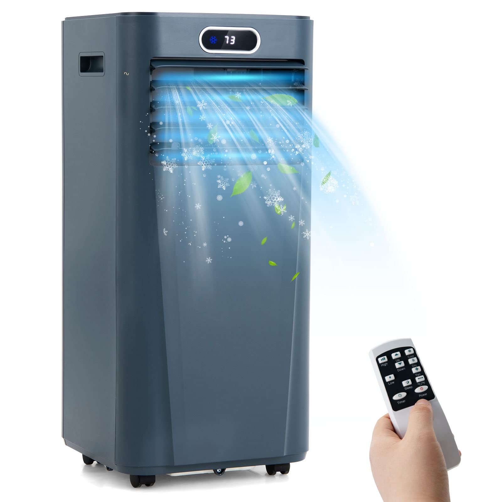 Petsite Portable Air Conditioner, 3 In 1 Ac Cooling Unit Dehumidifying, Fan & Air Cooler Function, Remote Control, Window Kit In