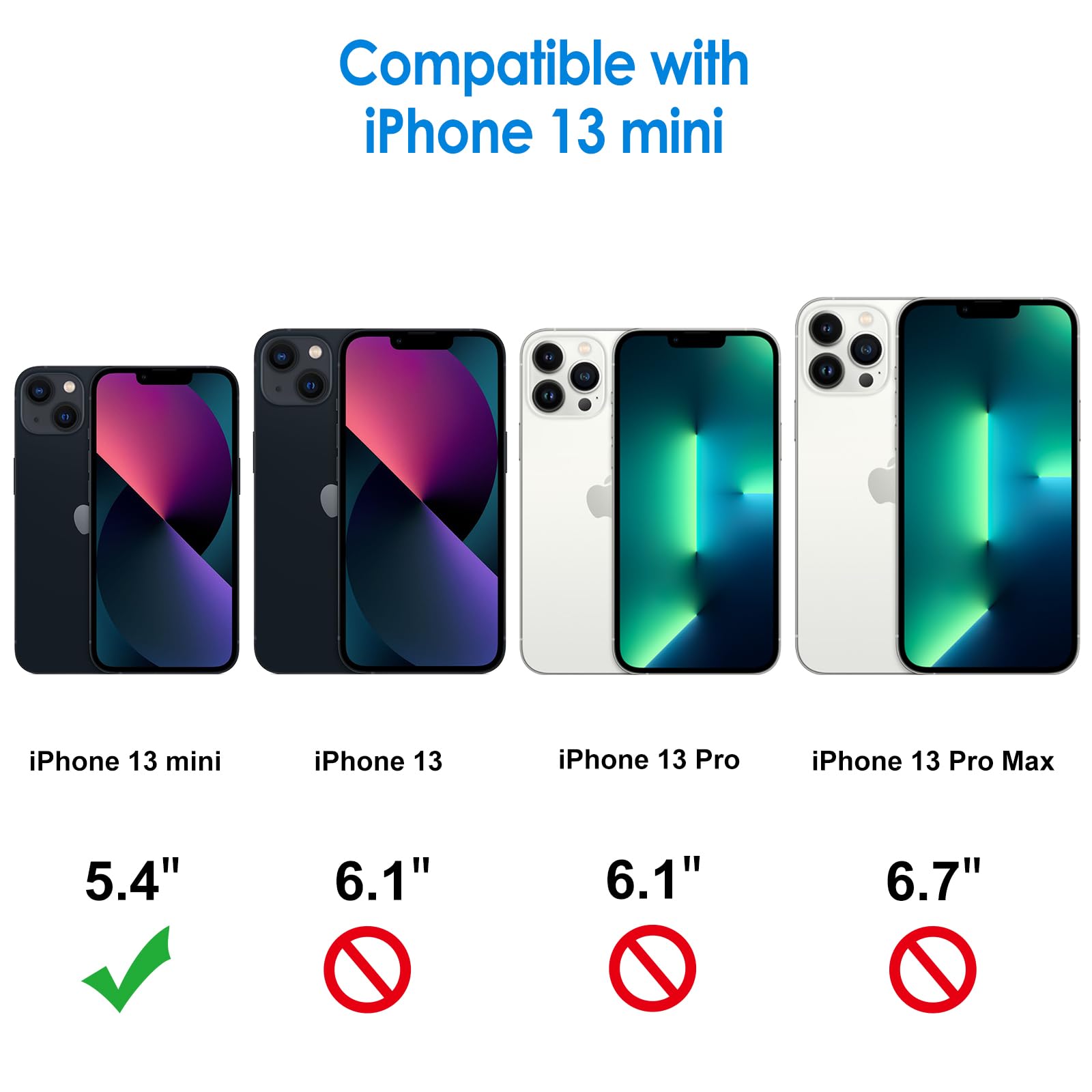 Jetech Case For Iphone 13 Mini 5.4 Inch, Non Yellowing Shockproof Phone Bumper Cover, Anti Scratch Clear Back (Black)