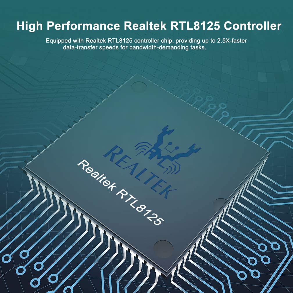 2.5Gbase T Pci Express Network Adapter Nic, Pcie To 2.5 Gigabit Ethernet Network Card With Realtek Rtl8125 Controller, Single Rj