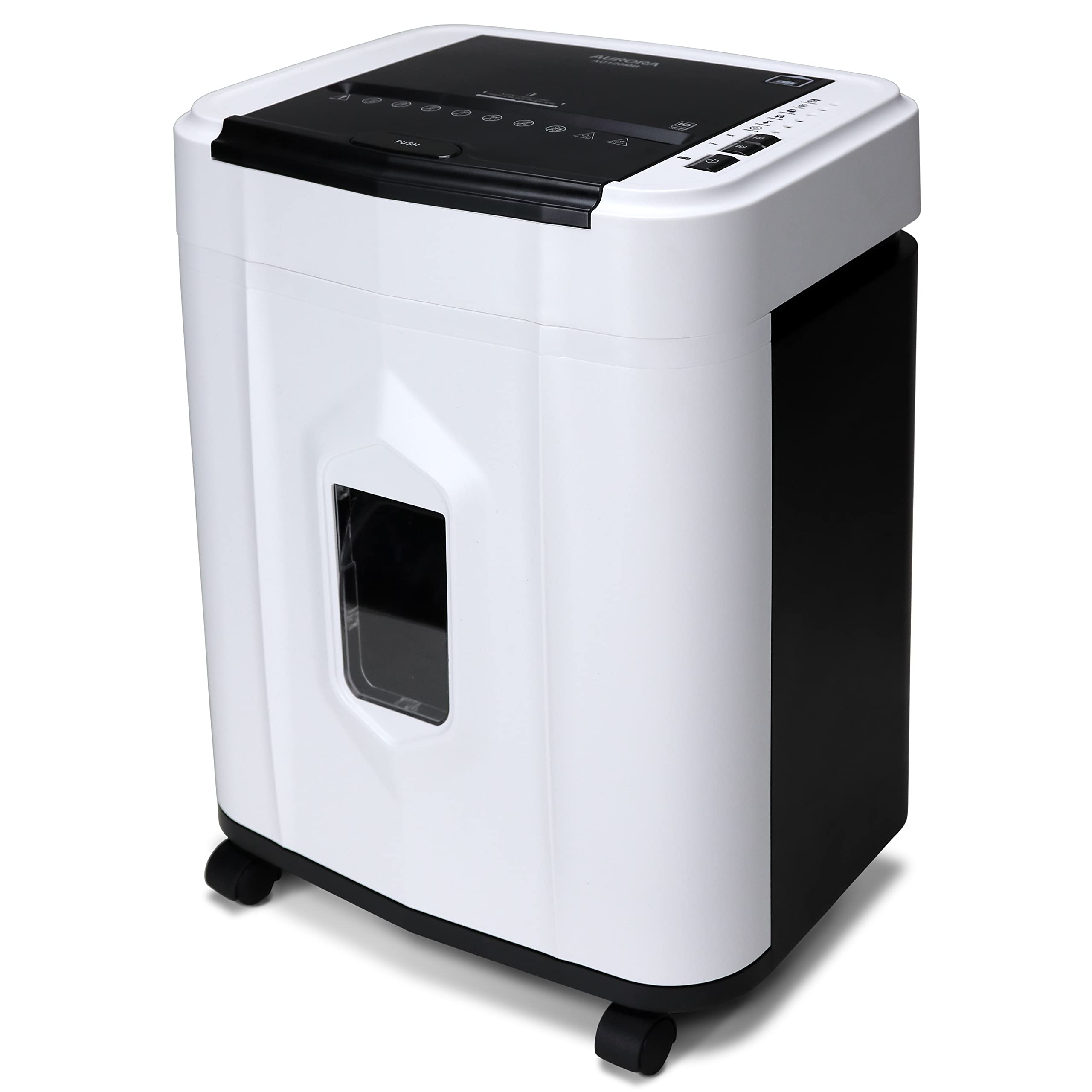 Aurora Au120Mb 120 Sheet Auto Feed High Security Micro Cut Paper Shredder / 30 Minutes (White/Black)