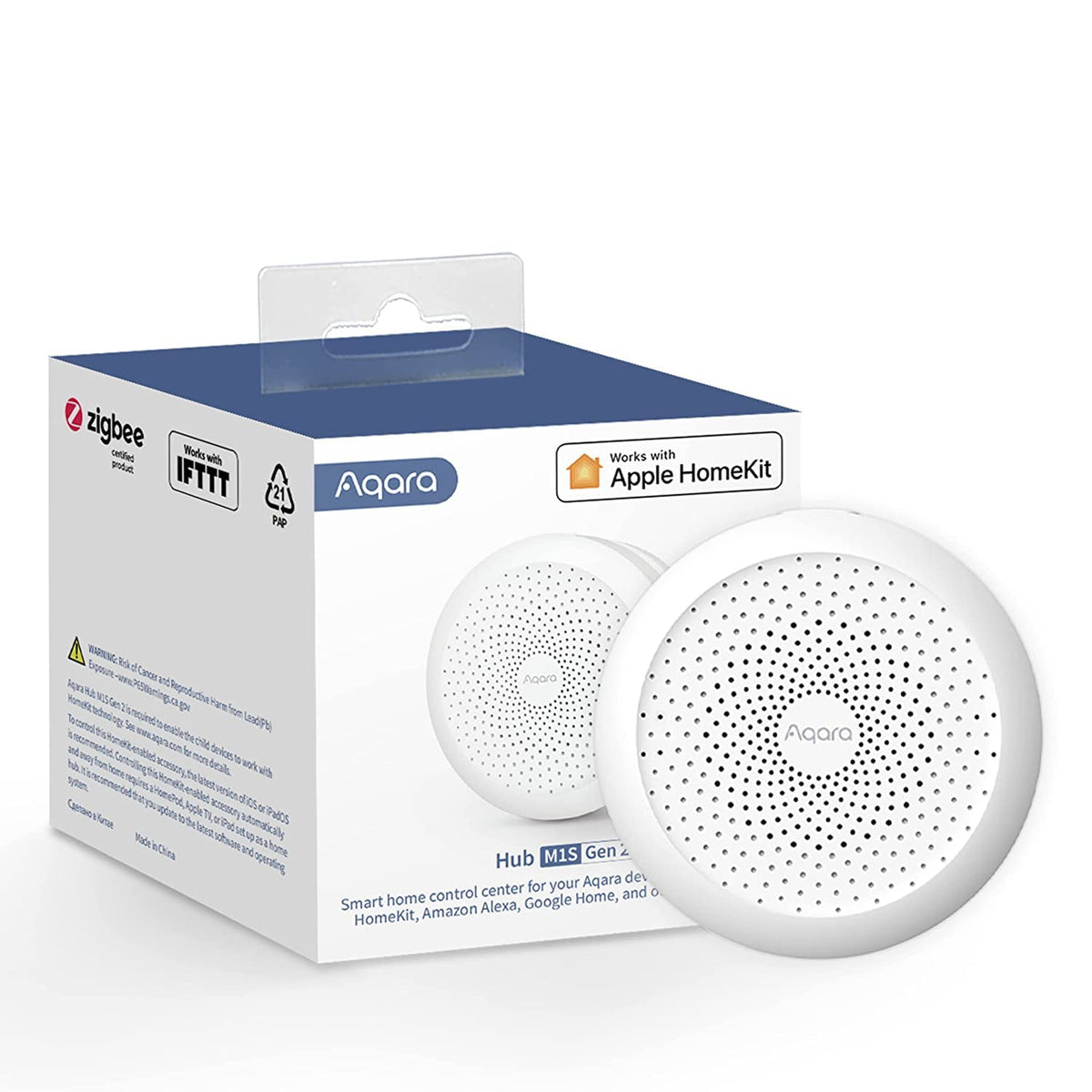Aqara Hub M1S Gen 2, Smart Home Bridge For Alarm System (2.4 Ghz Wi-Fi Required, Not Support Wi-Fi 6), Remote Monitor And Contro