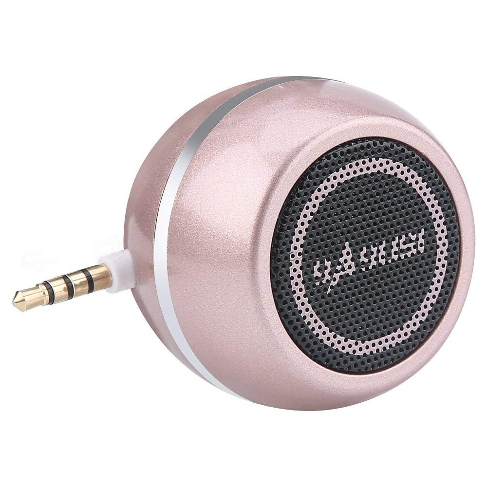 Mini Portable Speaker With 3.5Mm Aux Input Jack, 3W Mobile Phone Line In Speaker For Iphone Ipad Ipod Tablet Cell Phones, Gifting For Girls/Kids, Rose Gold