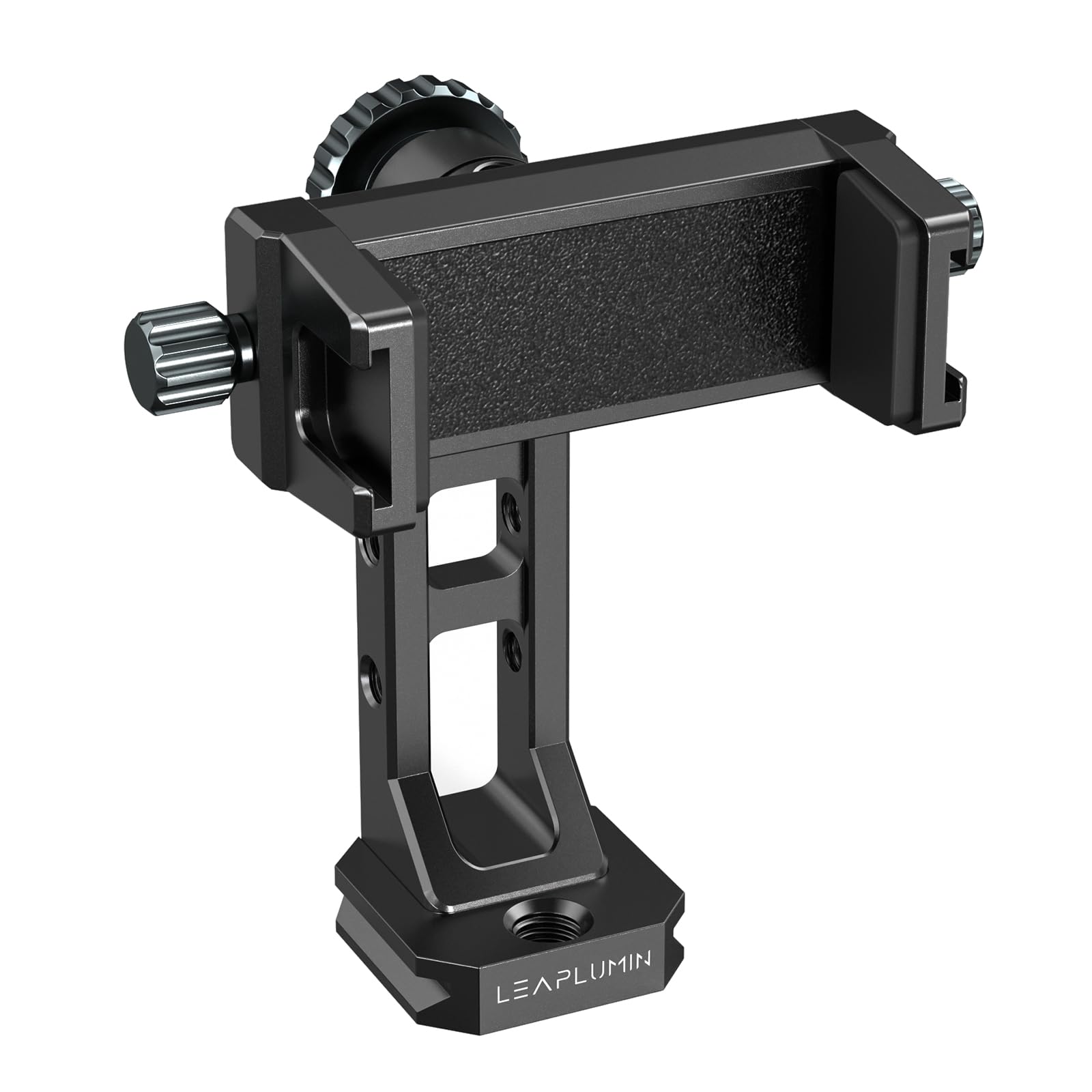 Leaplumin Metal Phone Mount For Tripod With 2 Cold Shoes & Arca Port,Phone Holder Stand With 4 * 1/4'' Screw Mount,Support Verti