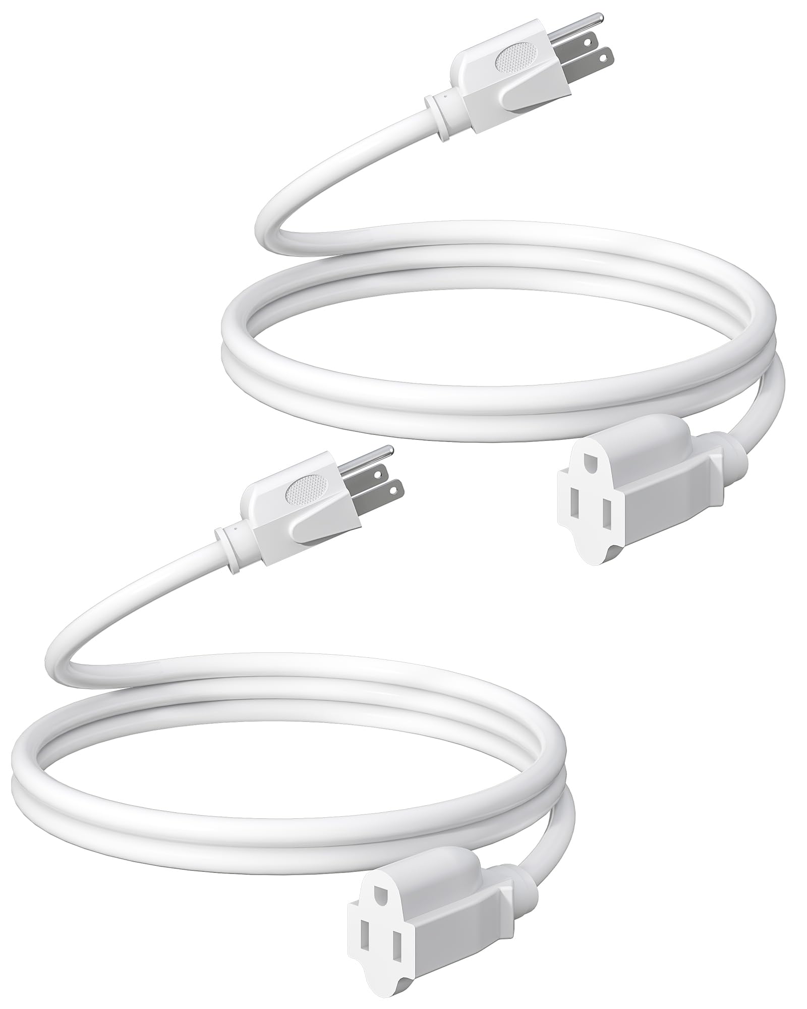 Wilawels 2 Pack Outdoor Extension Cord 6Ft, 16/3 Sjtw Durable Power Cable For Indoor And Outside Use, 3 Prong Grounded Outlets P