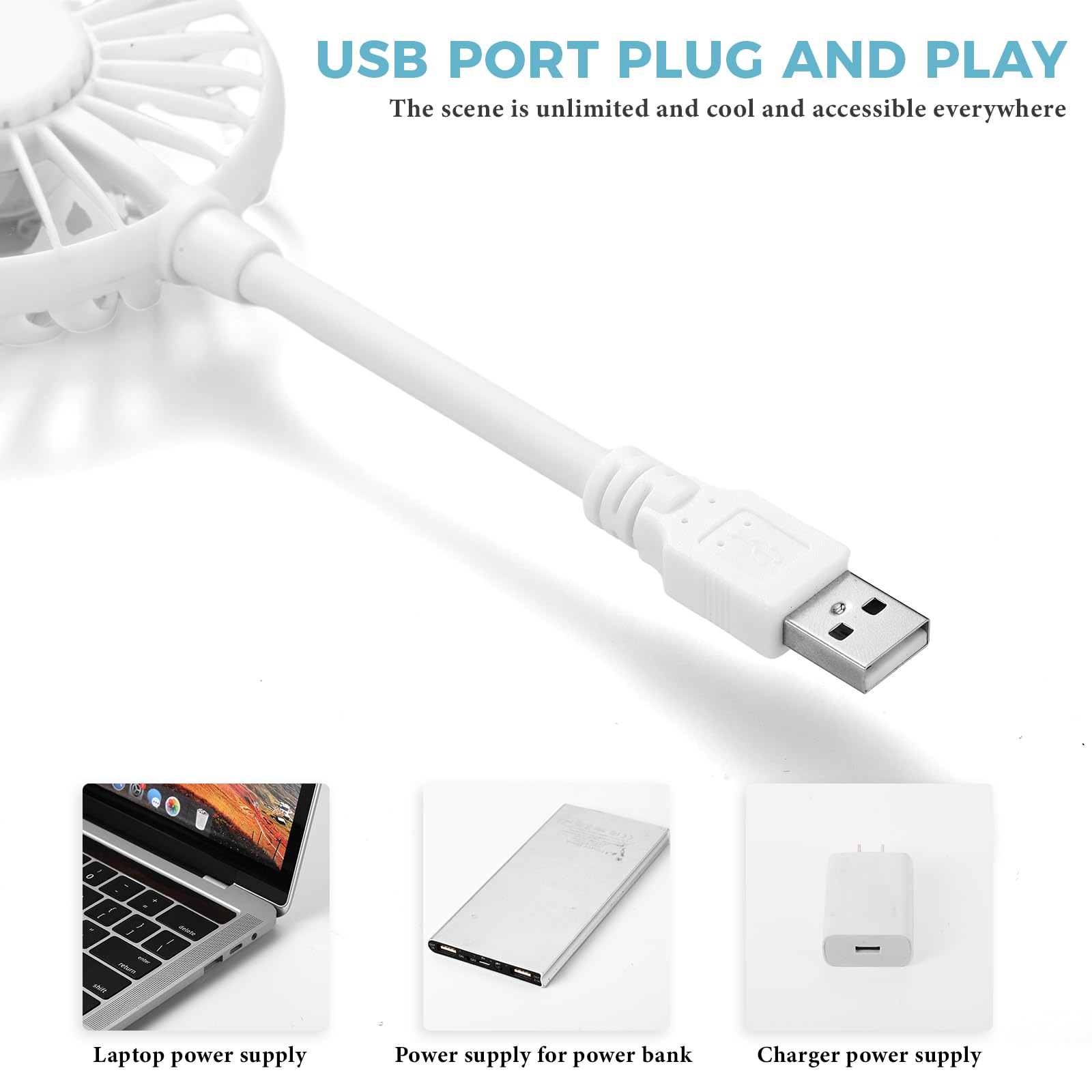 Tujoe 2 Pcs Usb Fan Mini Portable Fan For 360 Degree Rotation Usb Desk Fan Small Personal Fan Compatible With All Usb Outputs Su