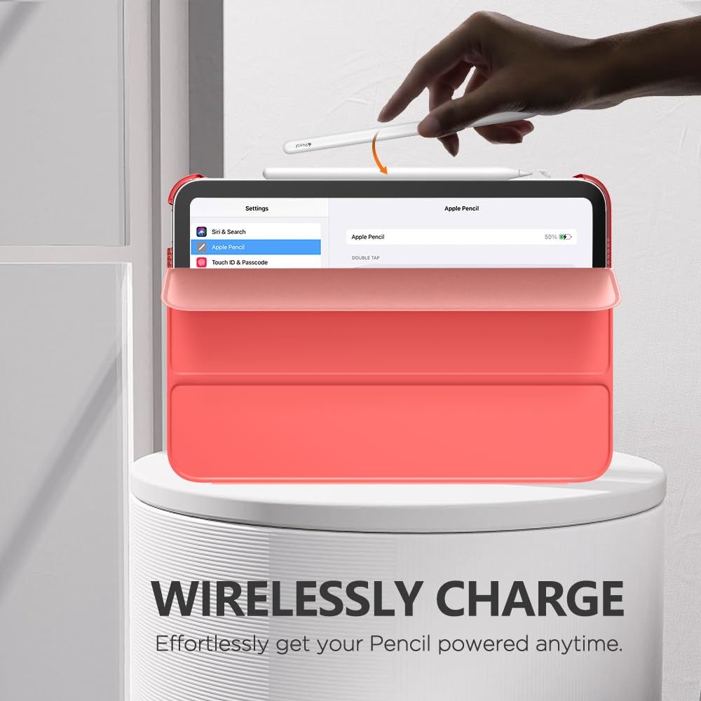 MoKo for iPad Mini 7 (A17 Pro) Case 2024,iPad Mini 6 Case 2021,8.3 inch iPad Mini 7th/6th Generation Case,Slim Lightweight Hard Back Shell Stand Cover for iPad Mini 2024 with Touch ID, Tangerine