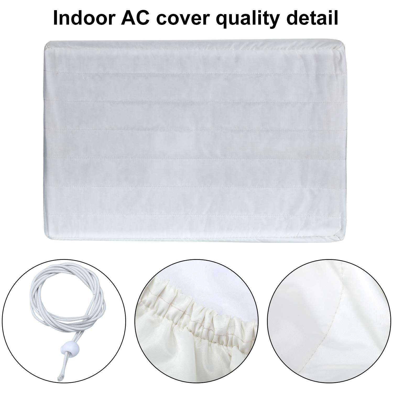 Mudder 2 Pieces Window Air Conditioner Cover Waterproof Adjustable Winter Window Ac Cover Indoor Outdoor Windproof With Elastic