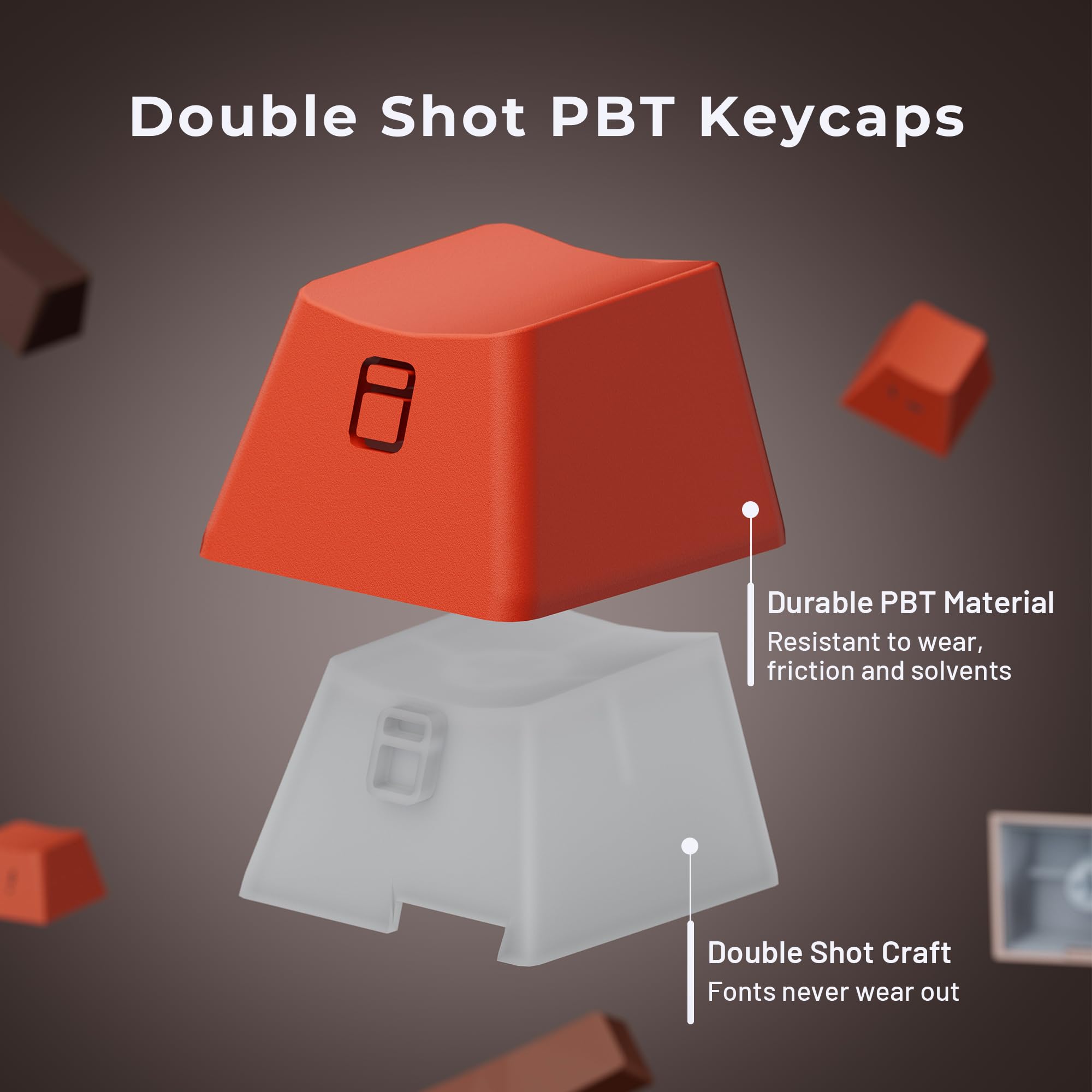 Xvx Side Print Keycaps   Shine Through Keycaps, Pbt Double Shot Custom Keycap Set, 136 Keys Gradient Red Keycaps, Oem Profile Ke