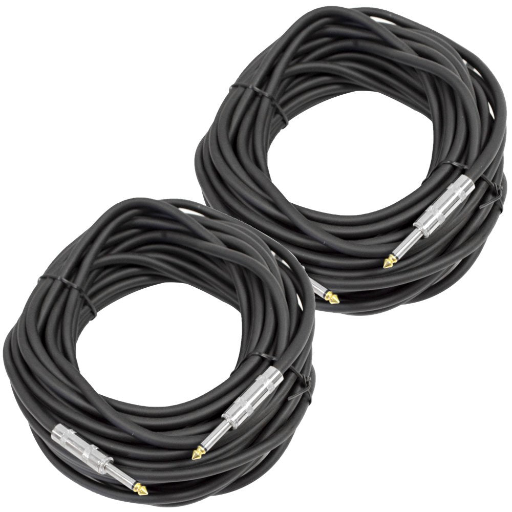 Seismic Audio - Pair Of 50 Feet 1/4'' To 1/4 Pro Audio Speaker Cables 14 Gauge - Heavy Duty