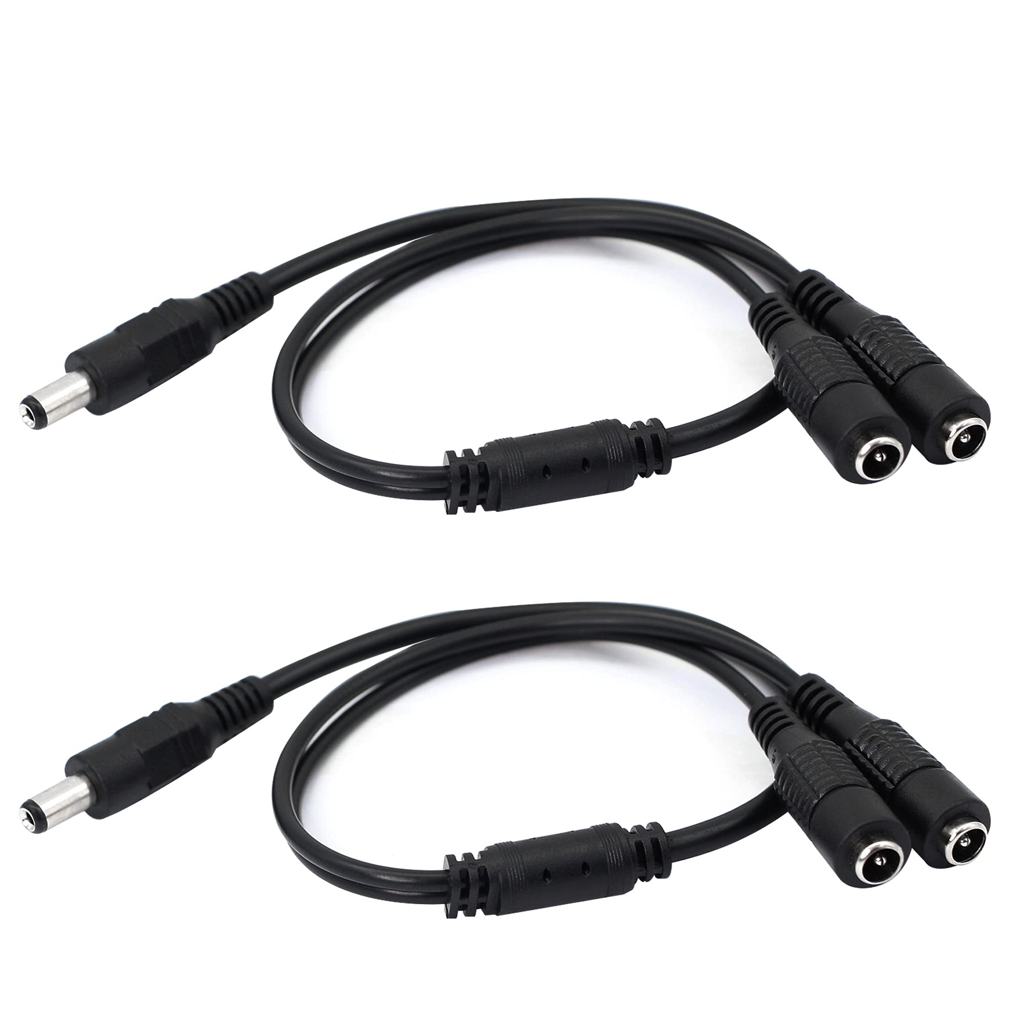 Gintooyun Dc Y Splitter Cable 1 Male To 2 Female,5.5Mm X 2.1Mm Dc Power Extension Adapter Cable,For Cctv Surveillance Cameras,Su
