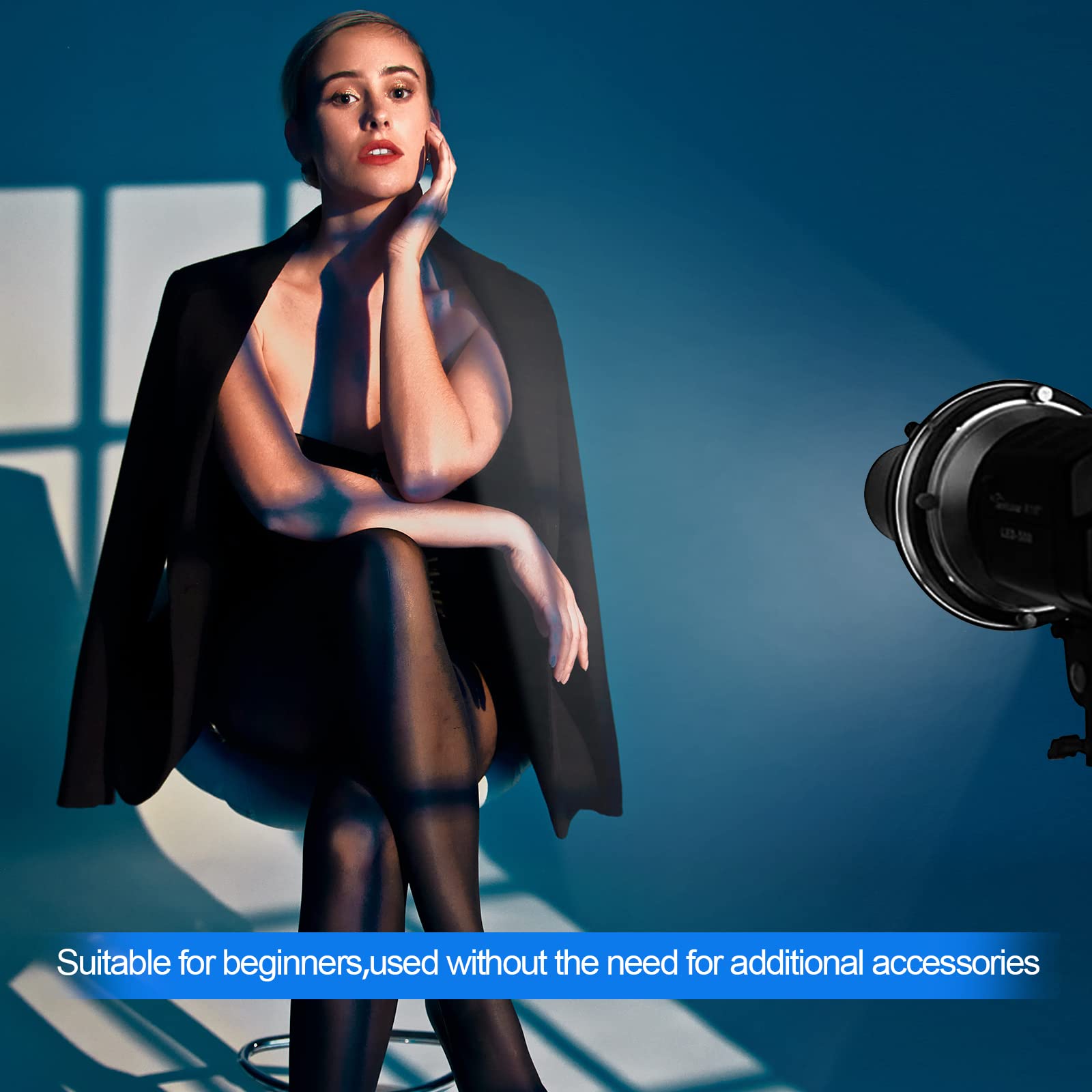 Wellmaking Bowens Mount Optical Snoot Conical, Flash Projector Attachment, Spotlight Snoot Photography Video Artist Modelling Shape Light Studio With Optical Lens Various Gobos Photography Accessories