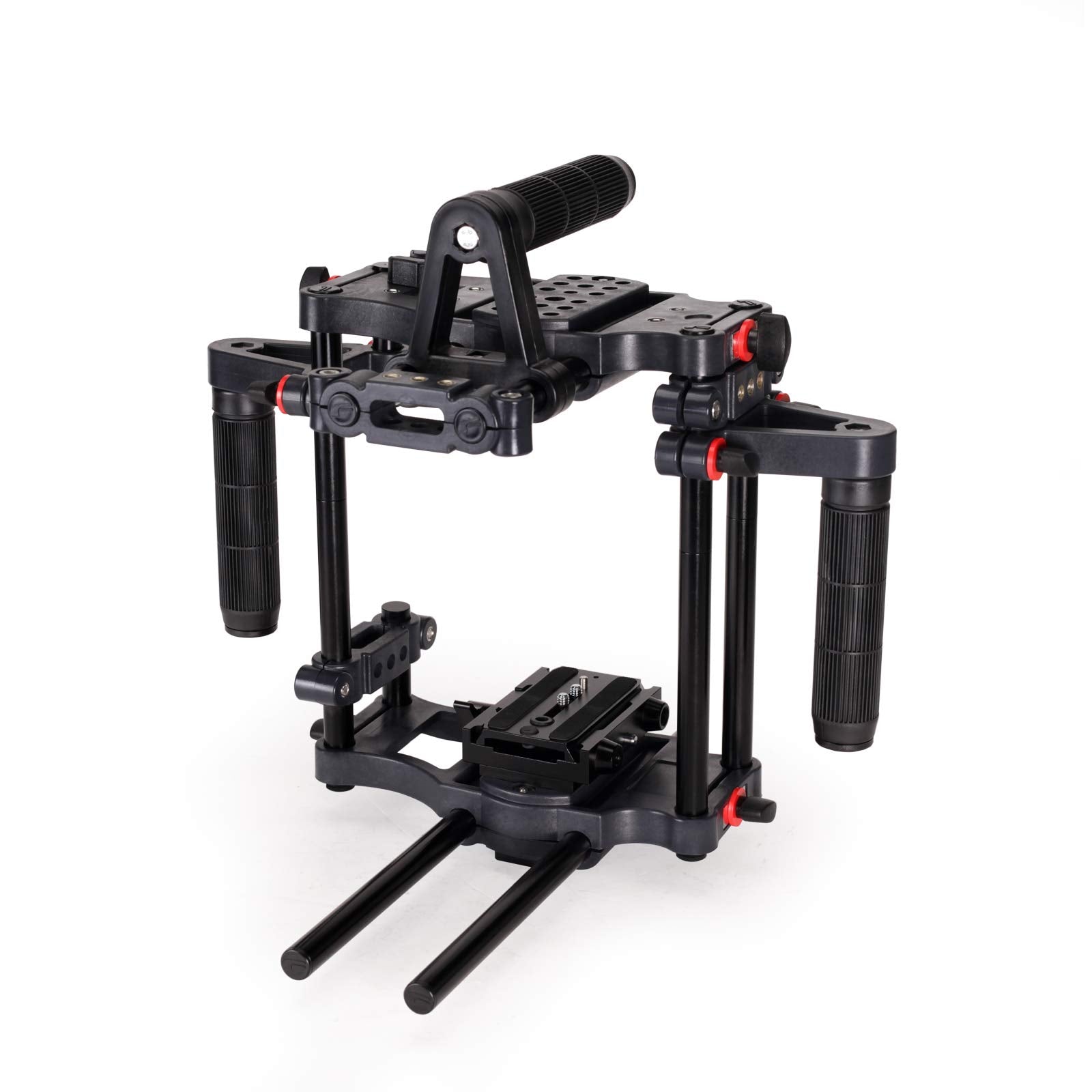Filmcity Power DSLR Camera Cage for DSLR DSLM Cameras Only. Adjustable Handles & 15mm Rod Adapter. Tripod Compatible. Comes with