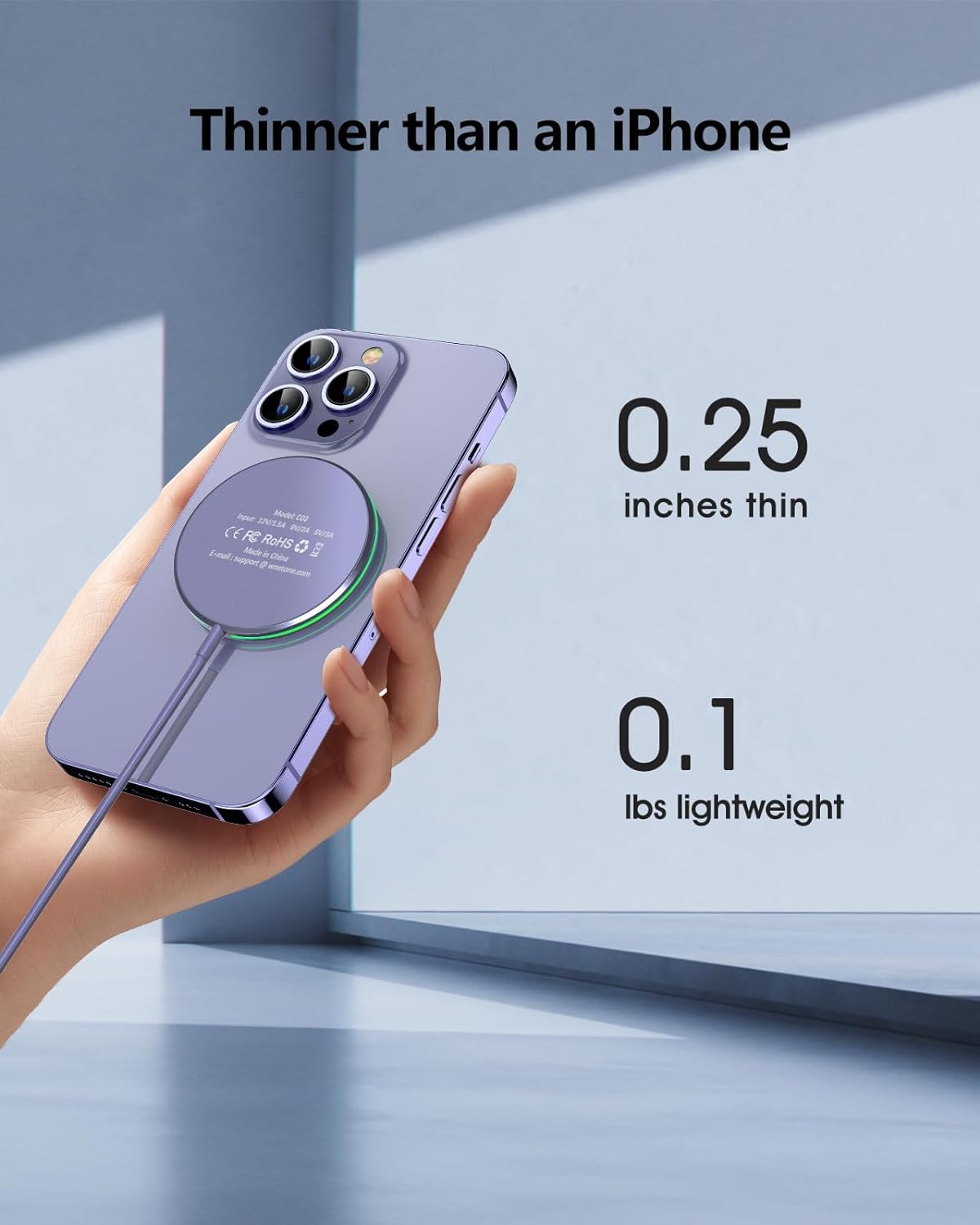 Magnetic Wireless Charger 15W Fast Mag Safe Charger For Iphone 15/14/13/12 Series Magnet Wireless Charging Pad For Airpods 3/2/P
