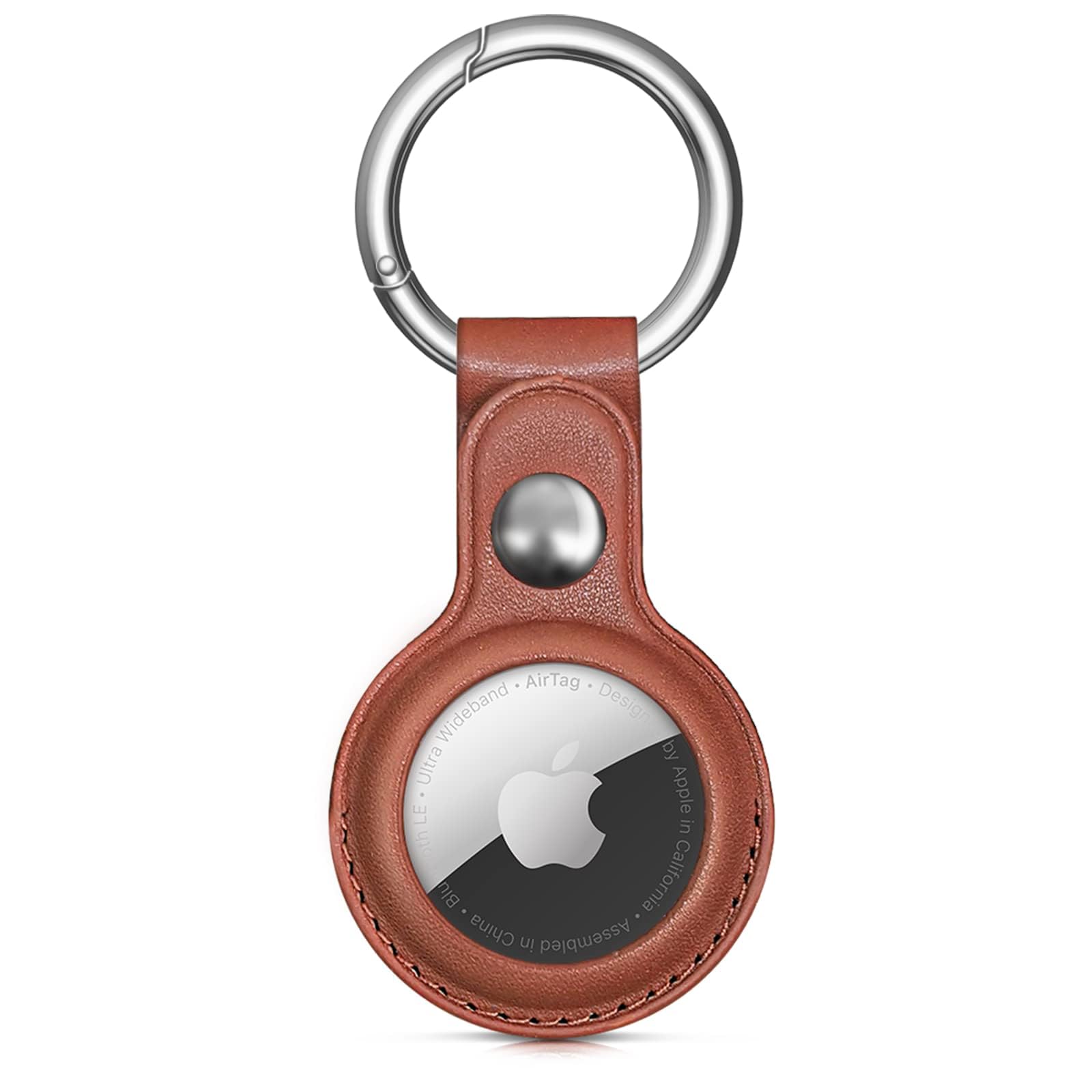 Woyinger Air Tag Keychain For Apple Airtags Holder, Protective Leather Airtags Case Tracker Cover With Air Tag Holder, Airtag Ke