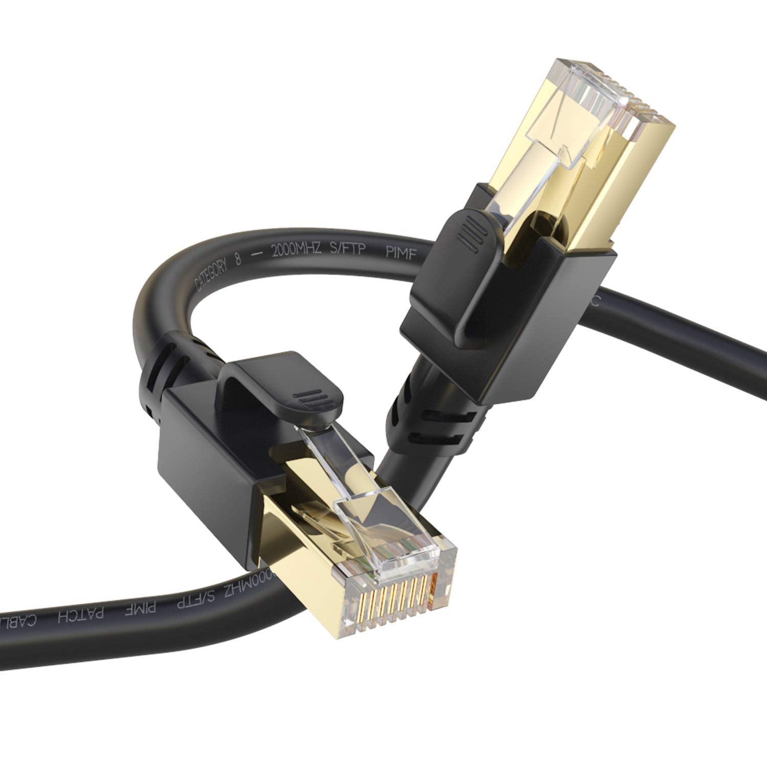 Eswmc Cat 8 Ethernet Cable 10Ft, Cat8 Rj45 Network Lan Cord 26Awg Lastest 40Gbps 2000Mhz Sftp Patch Cord Heavy Duty High Speed C